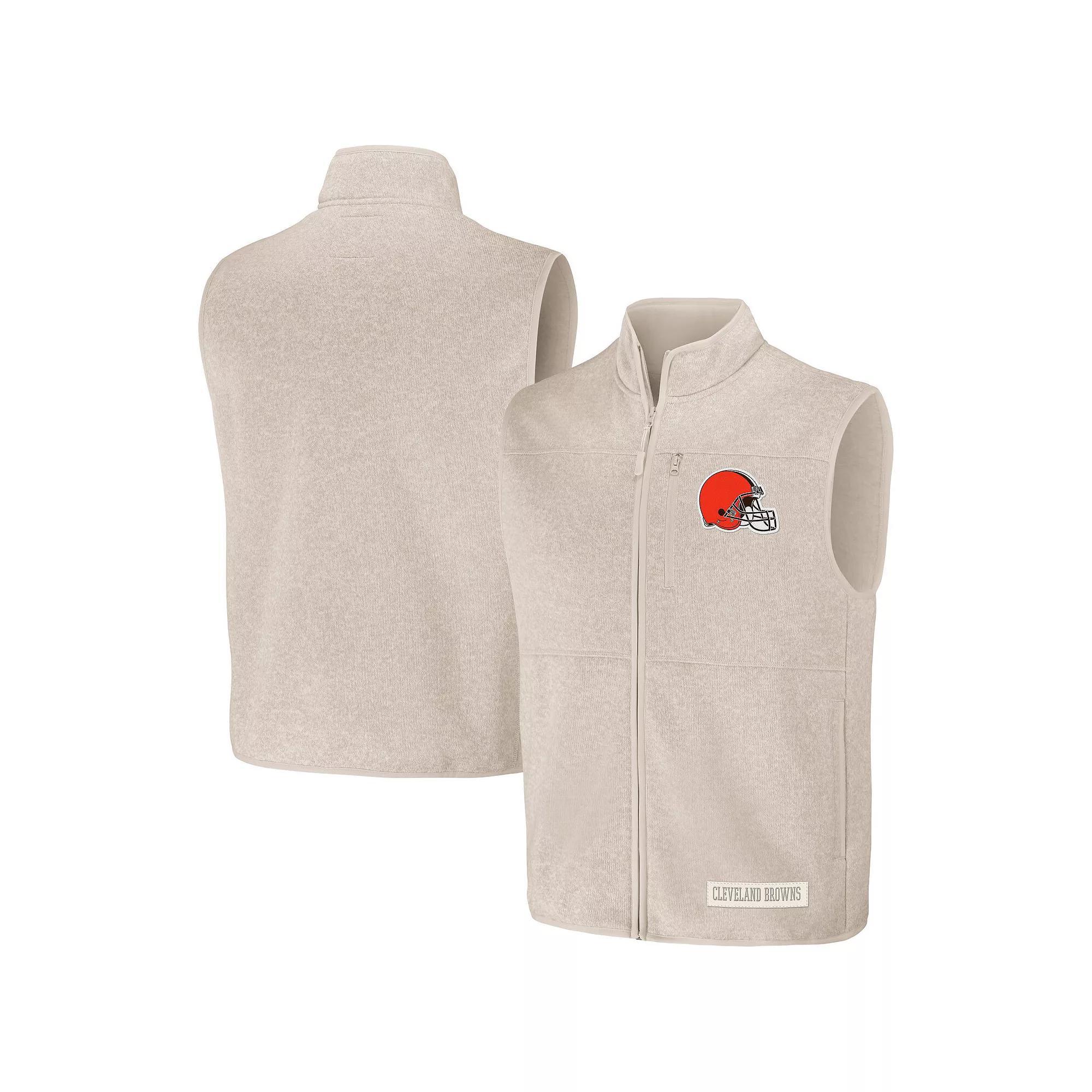 Men's NFL x Darius Rucker Collection by Fanatics  Oatmeal Cleveland Browns Full-Zip Sweater Vest, Size: Medium, Team Product Image