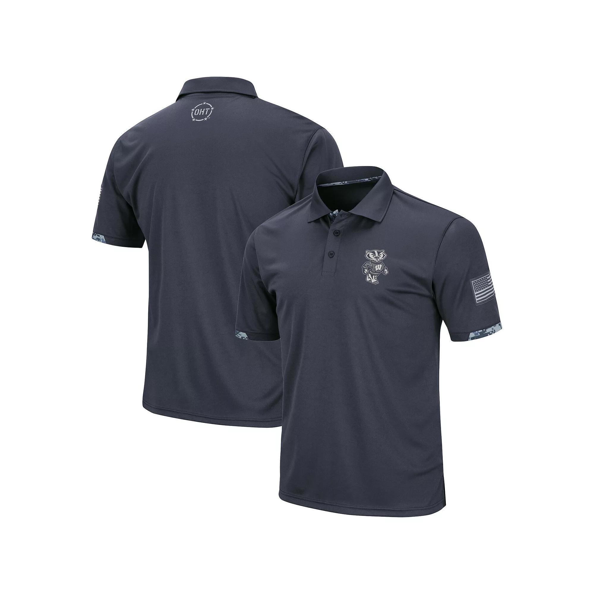 Men's Colosseum Charcoal Iowa Hawkeyes Big & Tall OHT Military Appreciation Digital Camo Polo, Size: 3XB Product Image