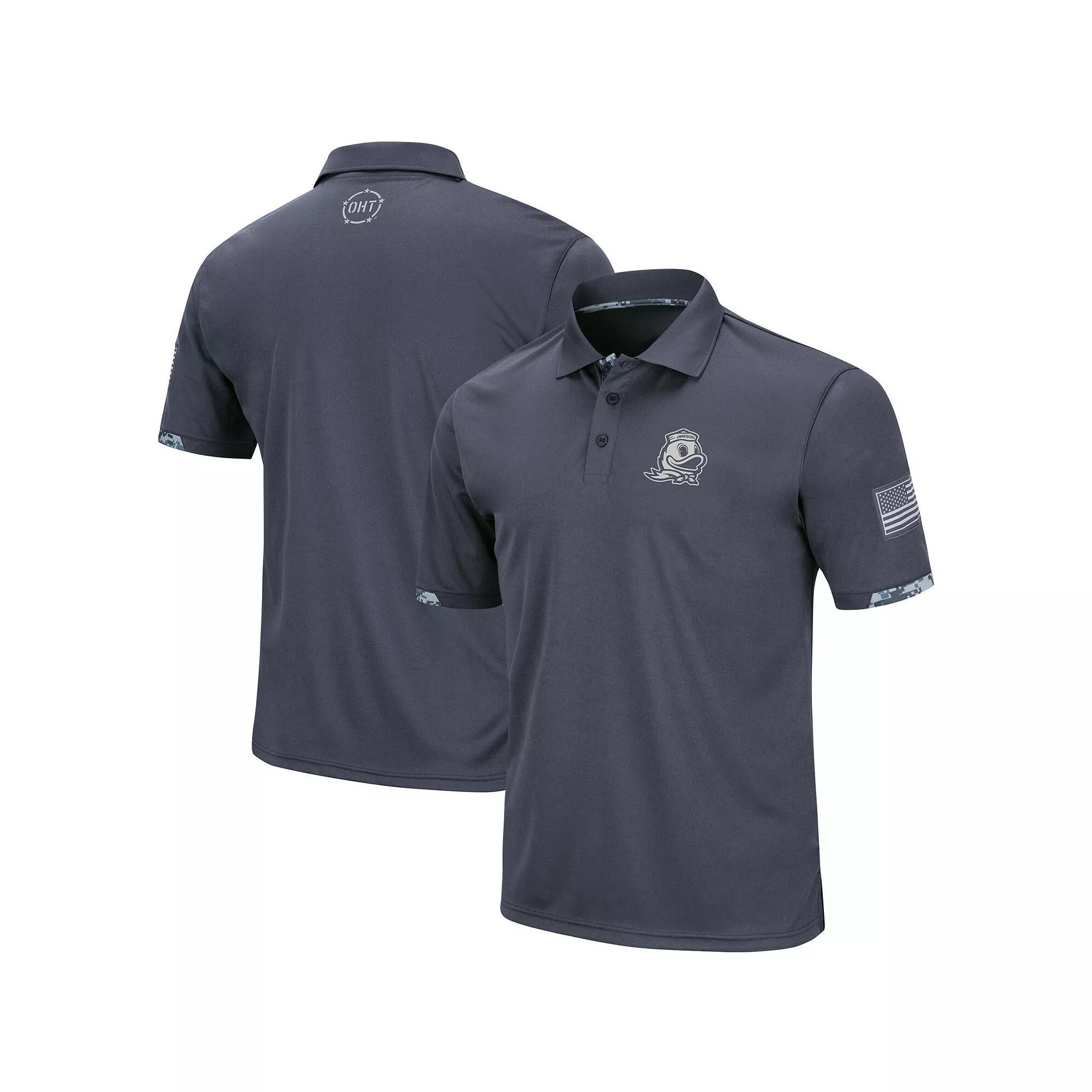Mens Colosseum Charcoal Oregon Ducks Big & Tall OHT Military Appreciation Digital Camo Polo Product Image