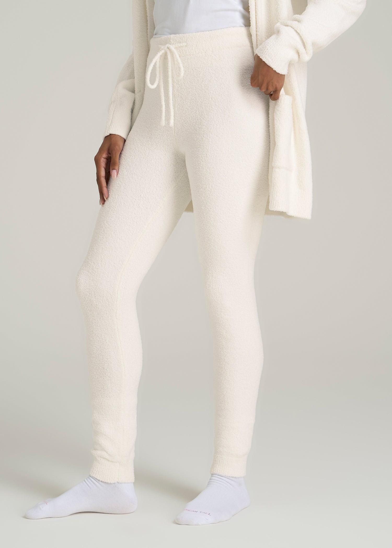 Chenille Leggings for Tall Women in White Alyssum Product Image
