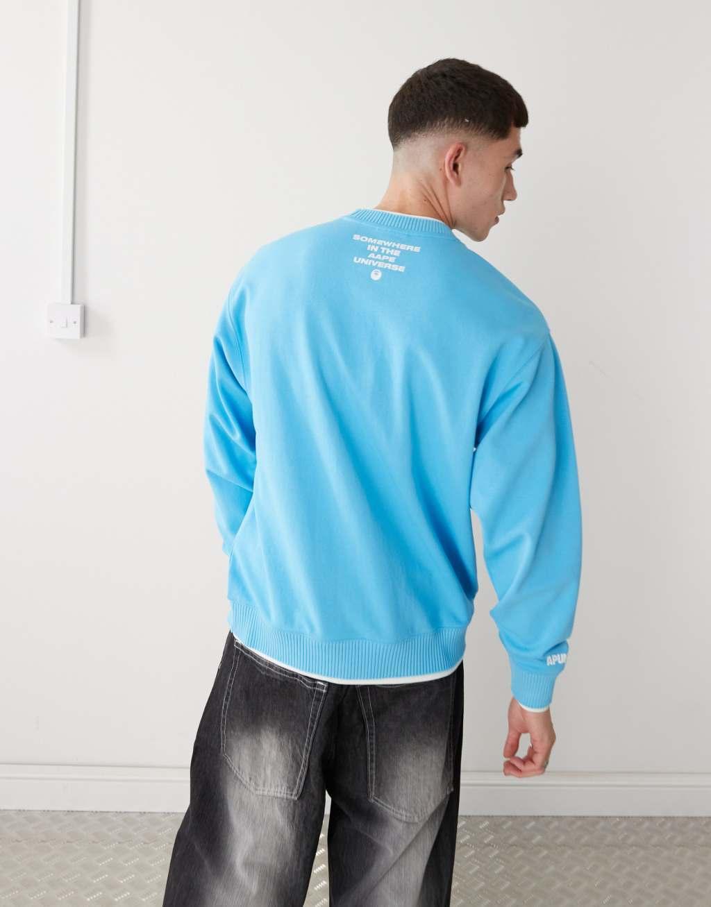Aape By A Bathing Ape logo sweatshirt in blue Product Image