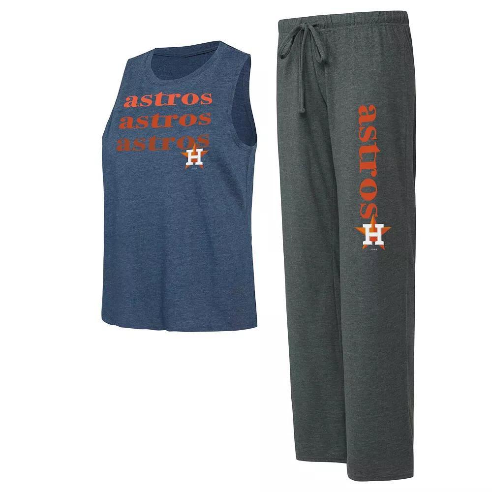 Women's Concepts Sport Charcoal/Navy Houston Astros Meter Muscle Tank Top and Pants Sleep Set, Size: Large Product Image