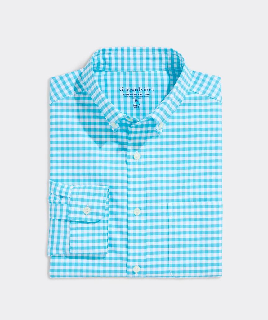 Skysail Gingham Performance Cotton Shirt Product Image