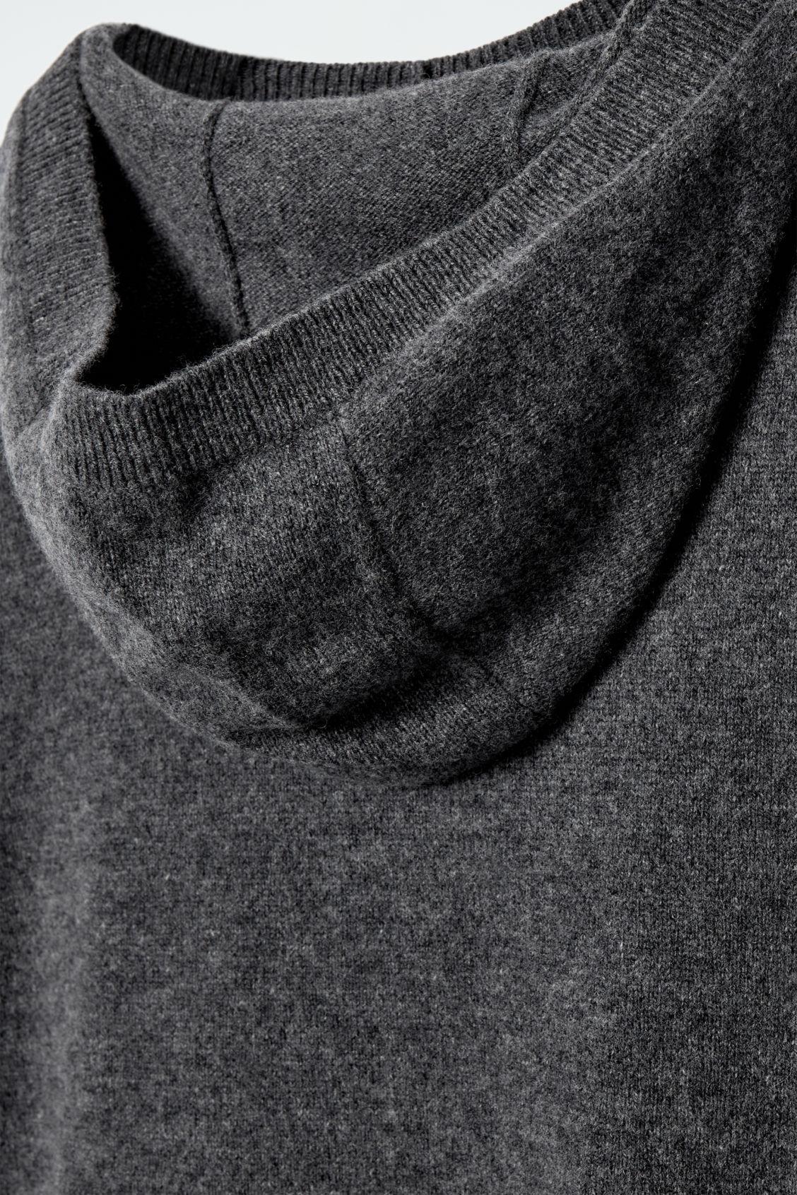 HOODED MERINO WOOL MAXI DRESS Product Image