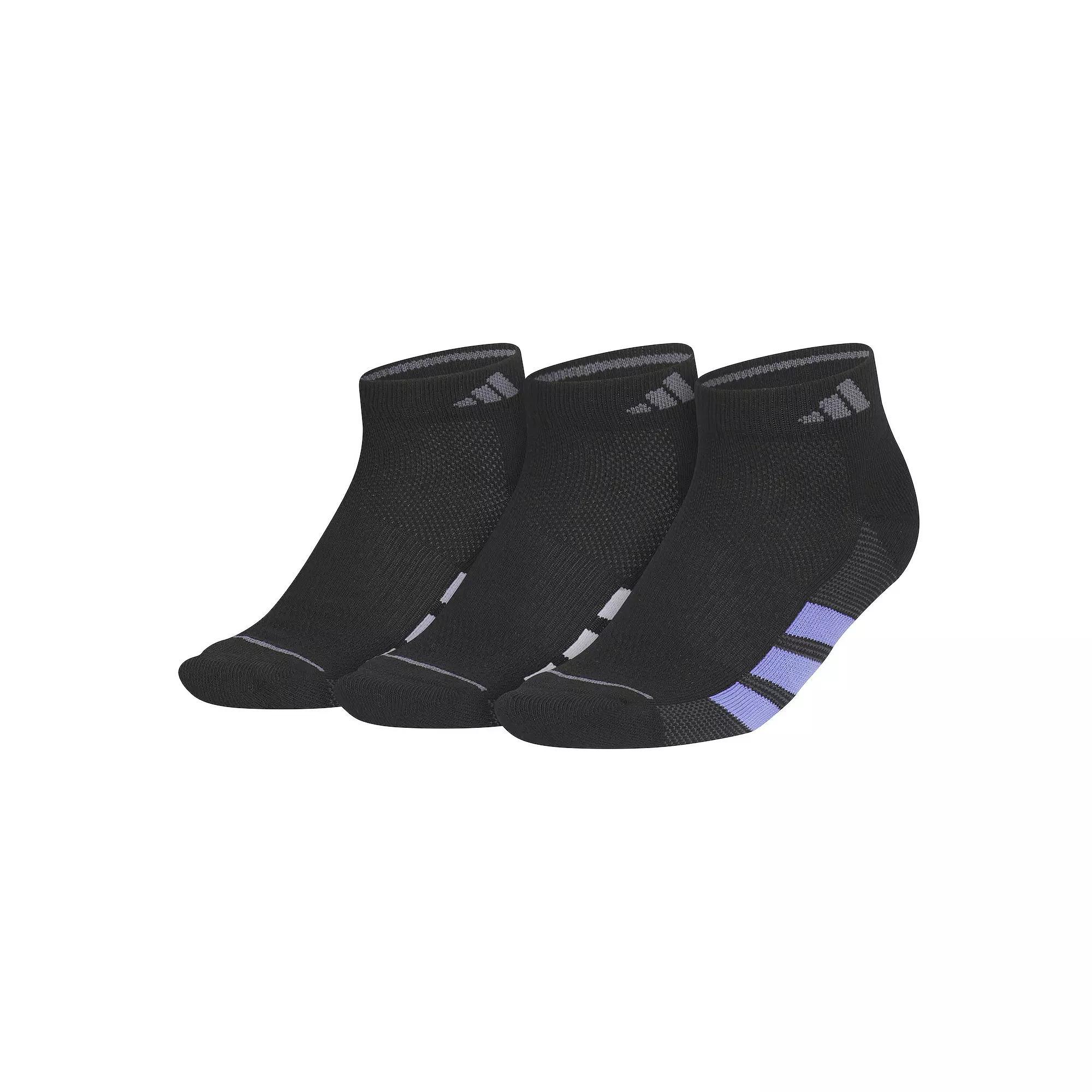 Women's adidas All Day Training Low Cut Socks 3-Pair Pack, Size: 5-10, Blk Purple Product Image
