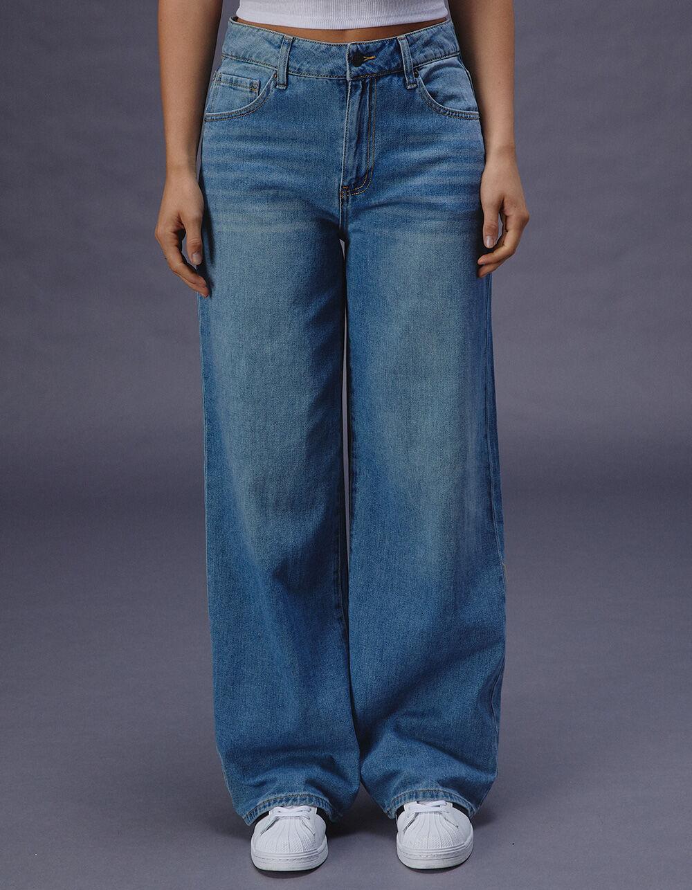 RSQ Womens High Rise Baggy Jeans - MEDIUM WASH Product Image