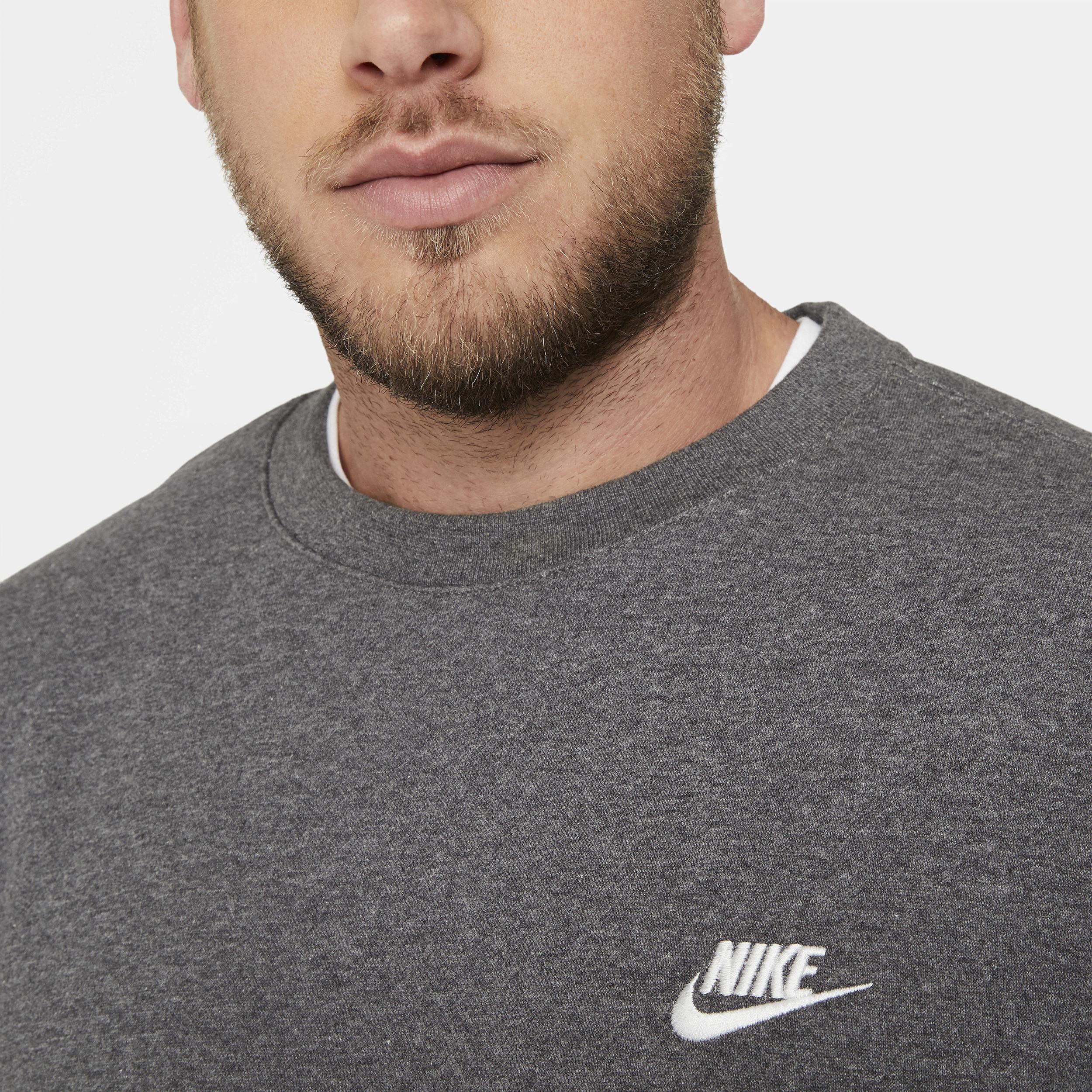 Men's Nike Club Fleece Crew, Size: Large, Dark Gray Grey Product Image