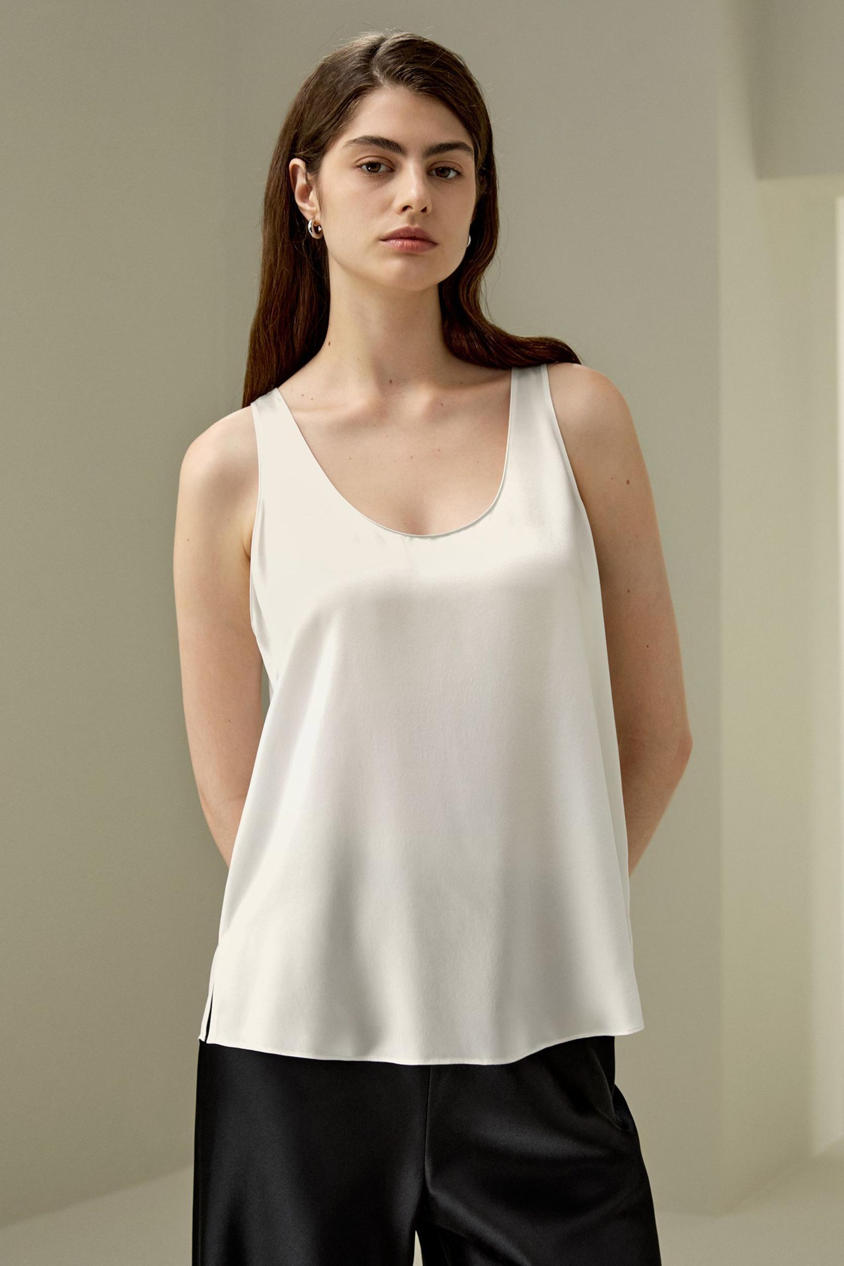 Relaxed Silk U-neck Tank Product Image