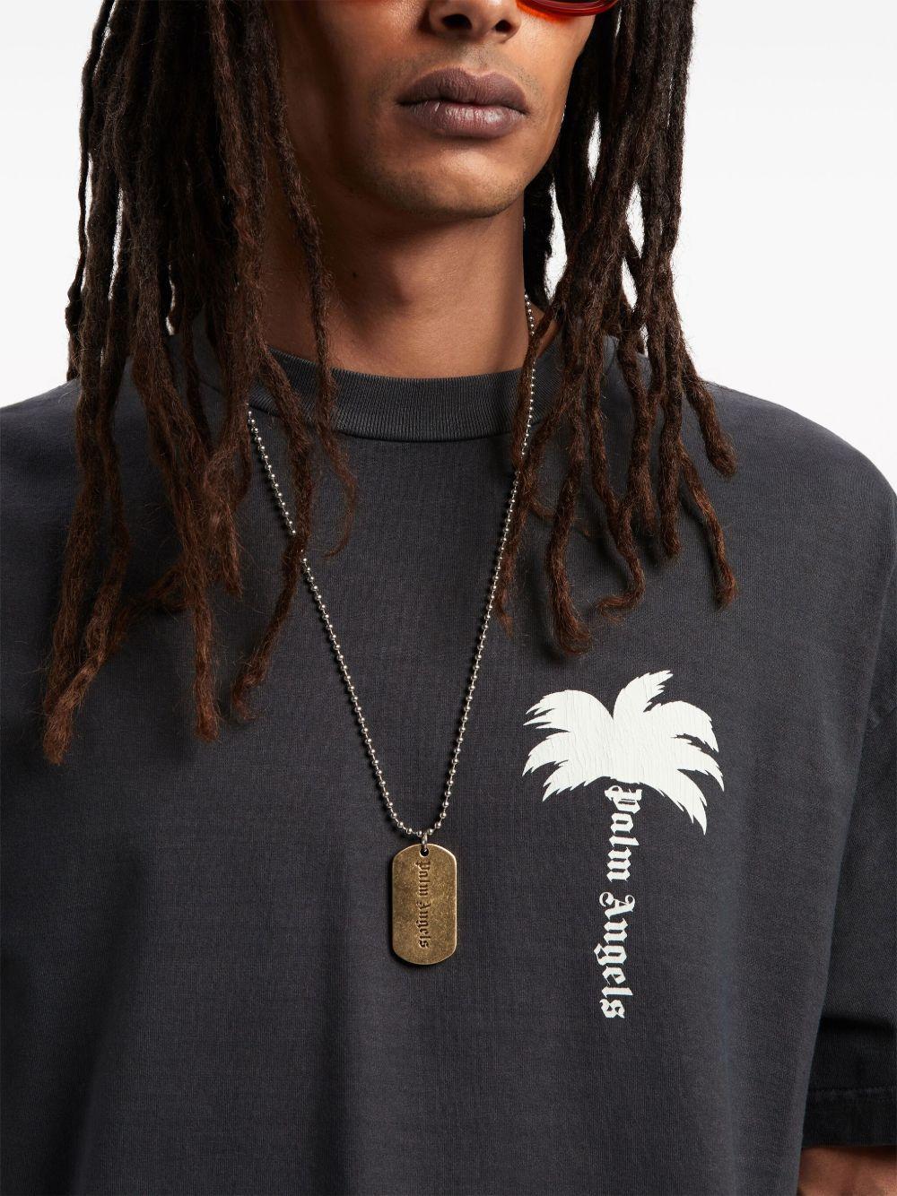 Palm tree-print cotton T-shirt Product Image
