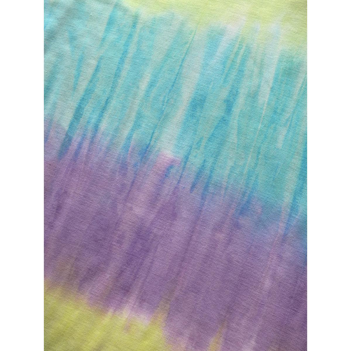 Plus Size Round Neck Tie Dye Belted Pocket Dress Multicolor Women Casual Belted Round Neck Short sleeve Curvy BloomChic 26/4X Product Image