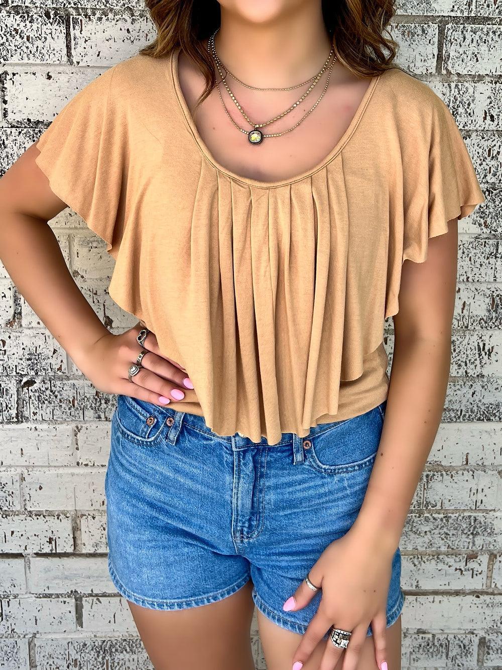 Shimmy & Shake V Neck Ruffle Top- 4 Colors* Product Image