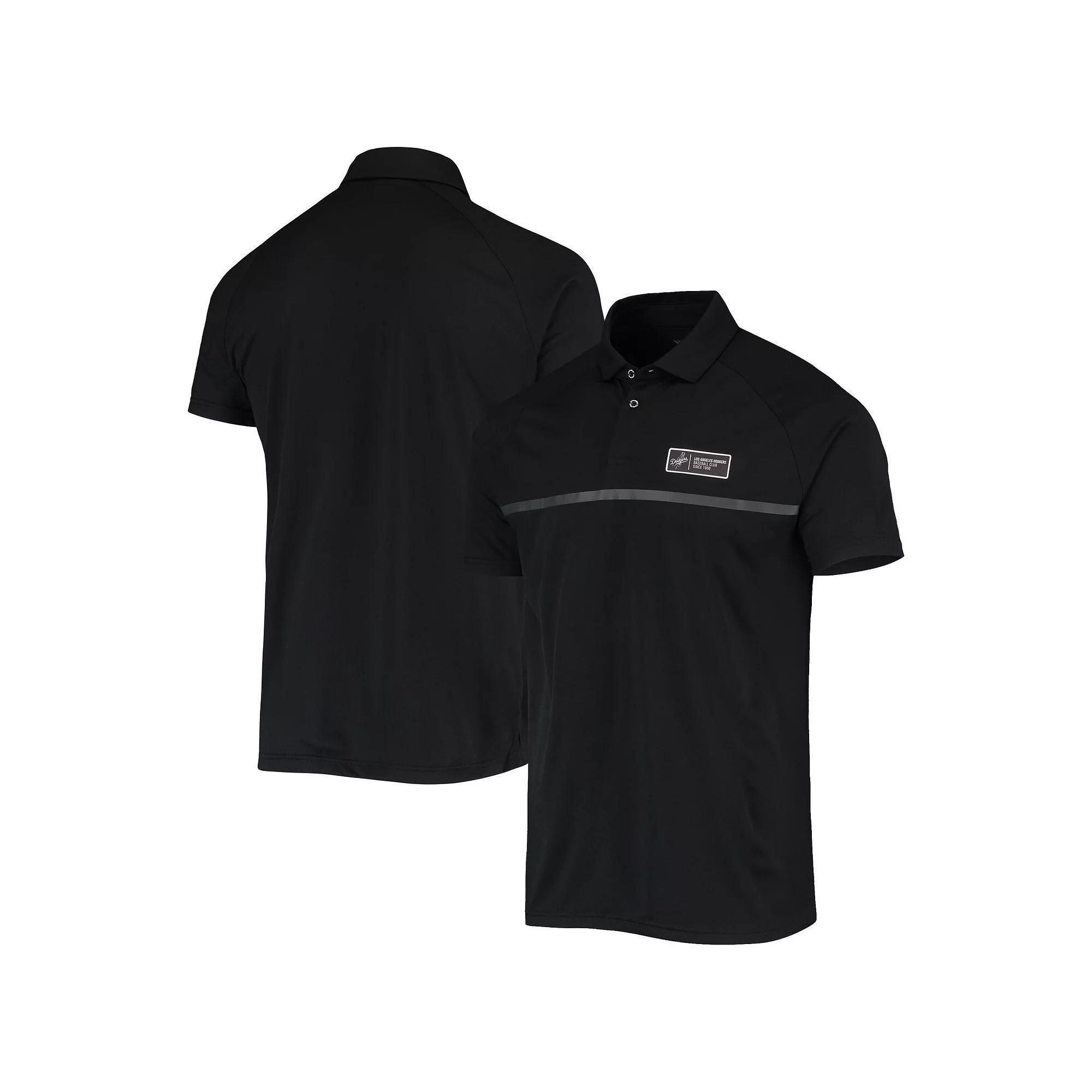 Men's Levelwear Black Los Angeles Dodgers Sector Raglan Polo, Size: Medium Product Image