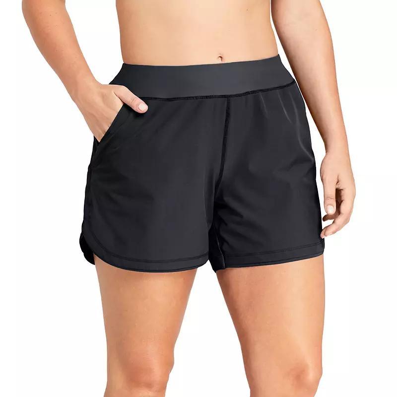 Plus Size Lands' End 5" Quick Dry Swim Shorts With Panty, Women's, Size: 22 W, Deep  Blue Product Image