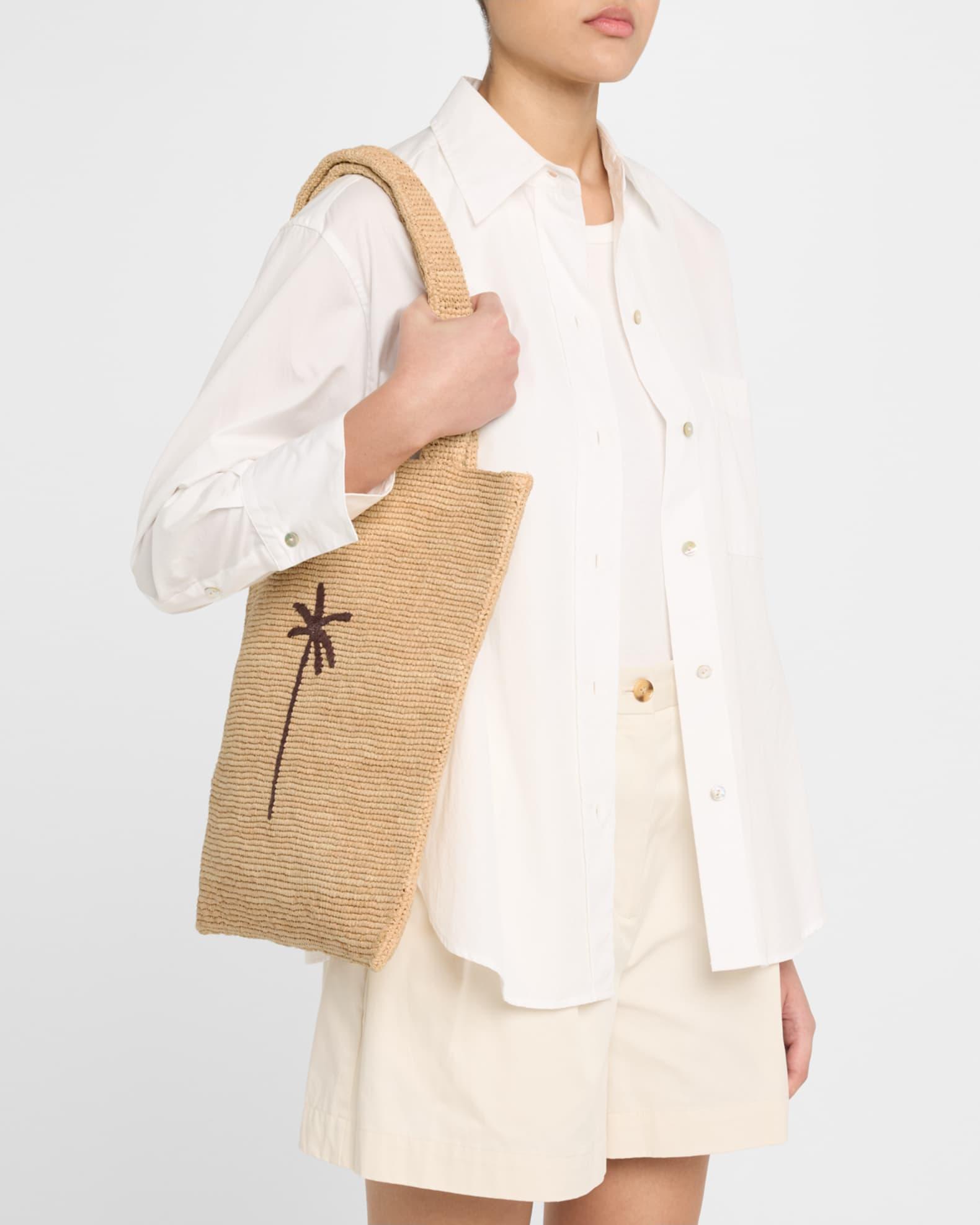 Palm Tree Raffia Tote Bag Product Image