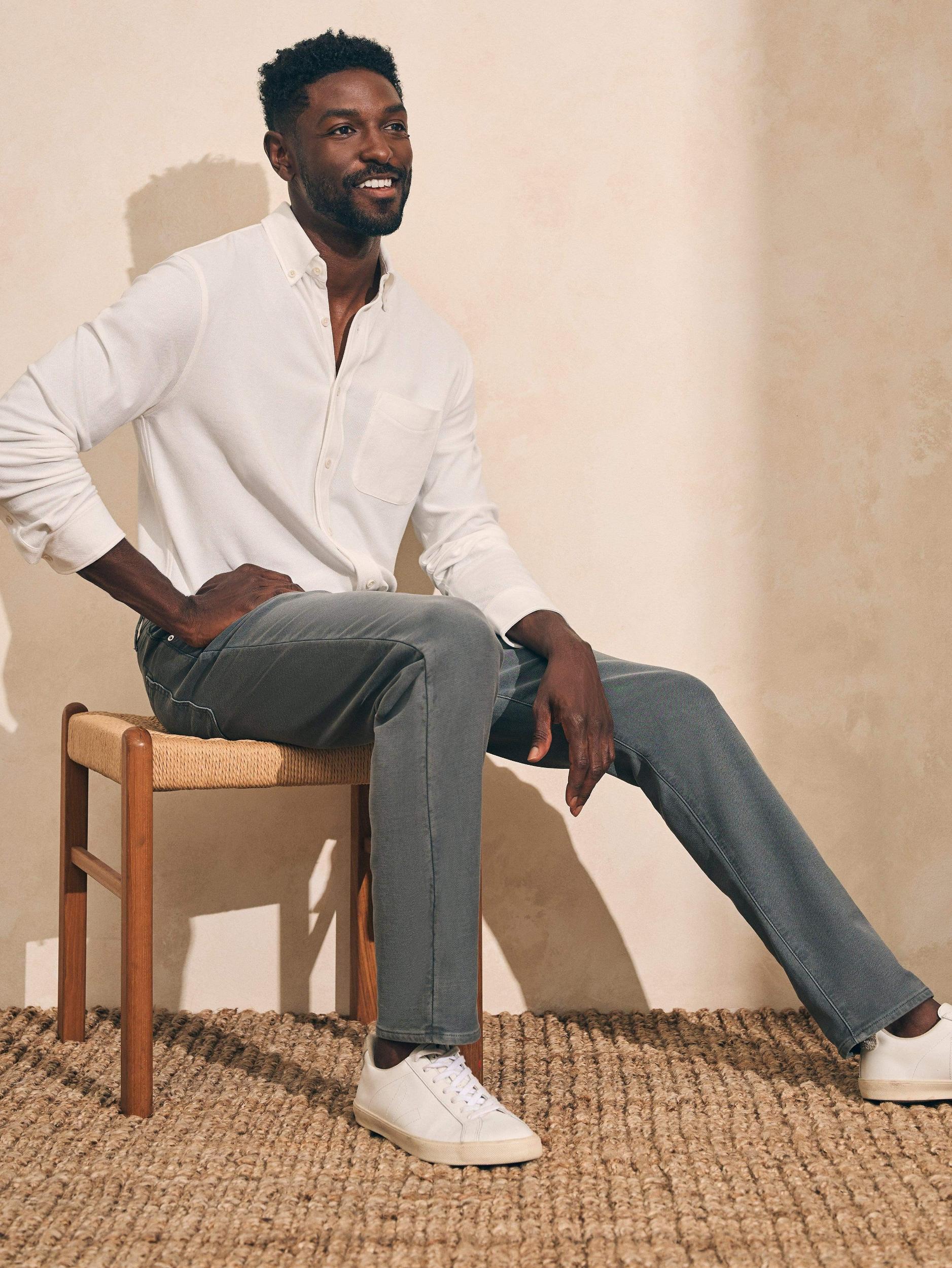 Stretch Terry 5-Pocket Pant - Slate Male Product Image