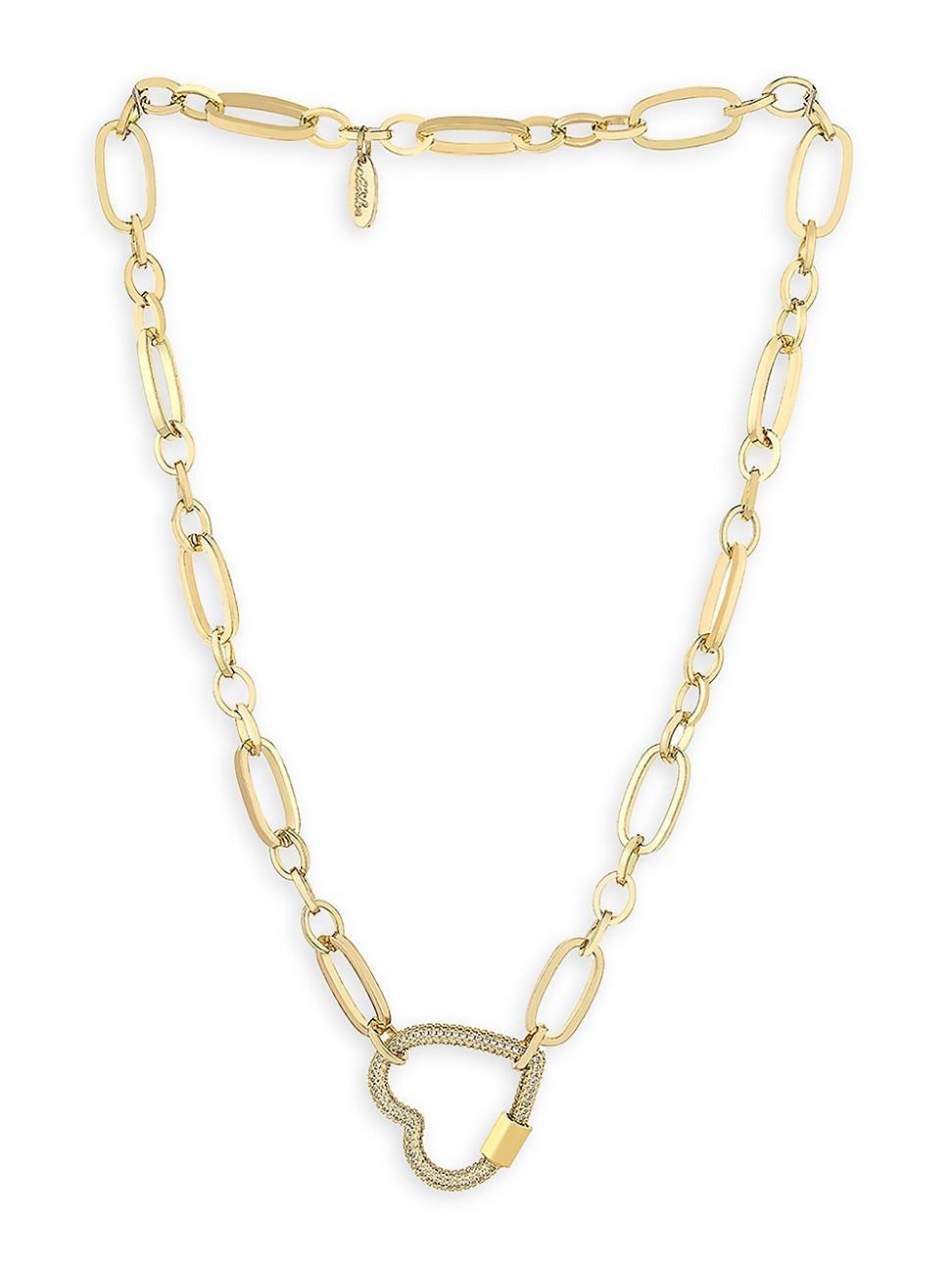 Ettika Open Heart Lock Faux Cubic Zirconia Necklace Product Image