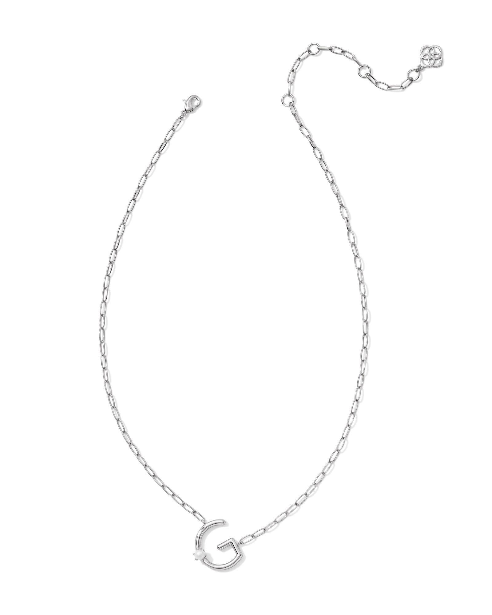 Pearl Silver Letter X Short Pendant Necklace in Freshwater Cultured Pearl Product Image