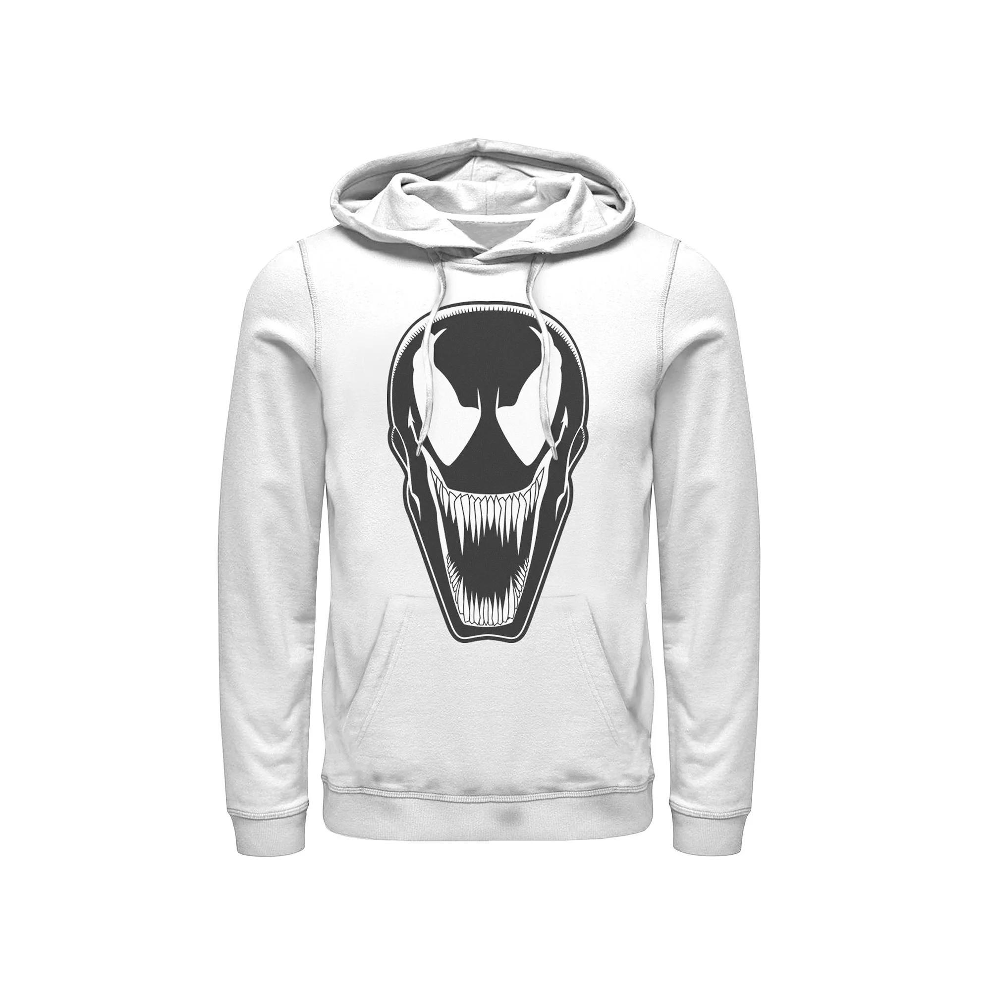 Men's Marvel Venom Iconic Openmouth Symbiote Face Graphic Hoodie, Size: Small, White Product Image