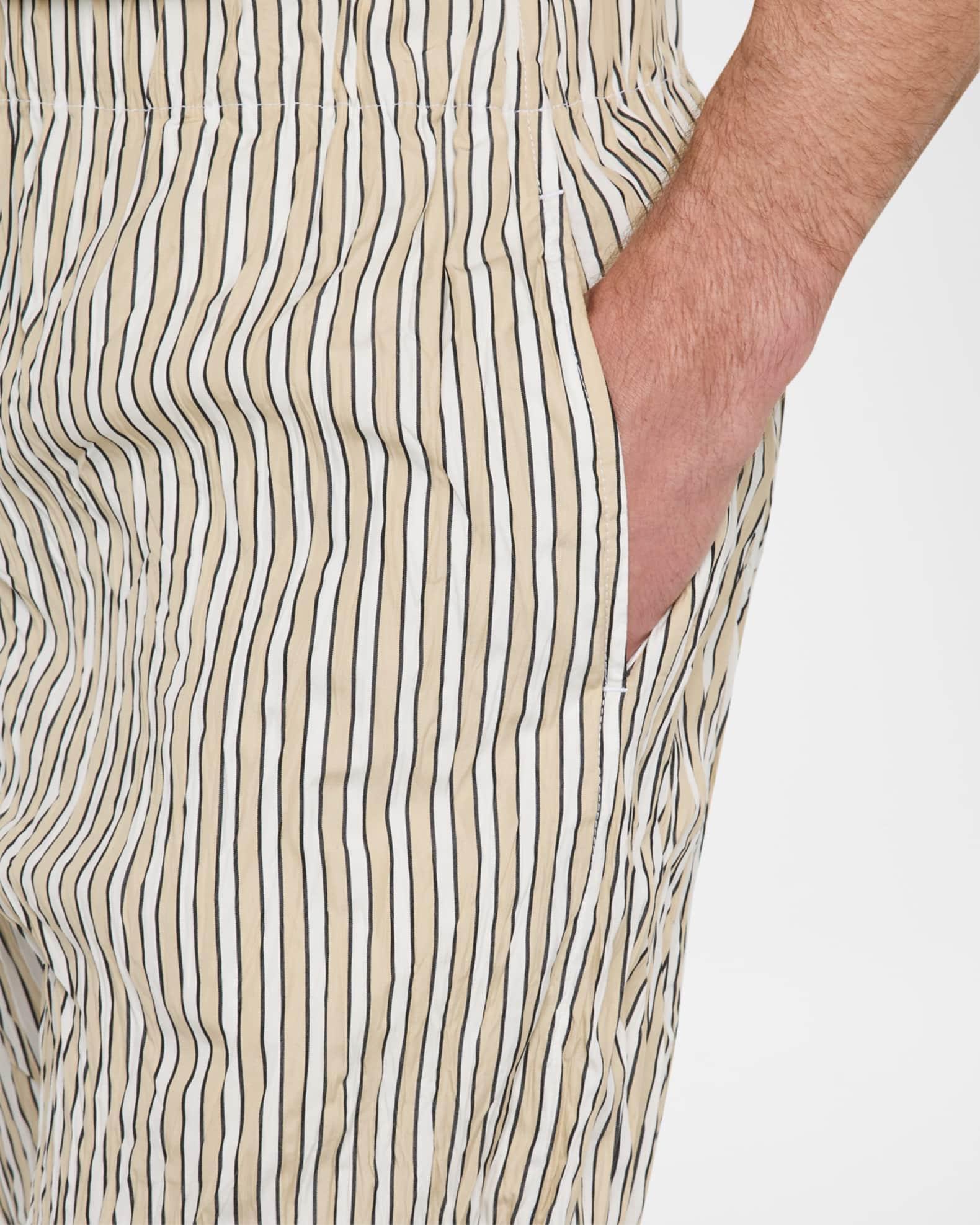 Men's Tricolor Striped Cotton Shorts Product Image