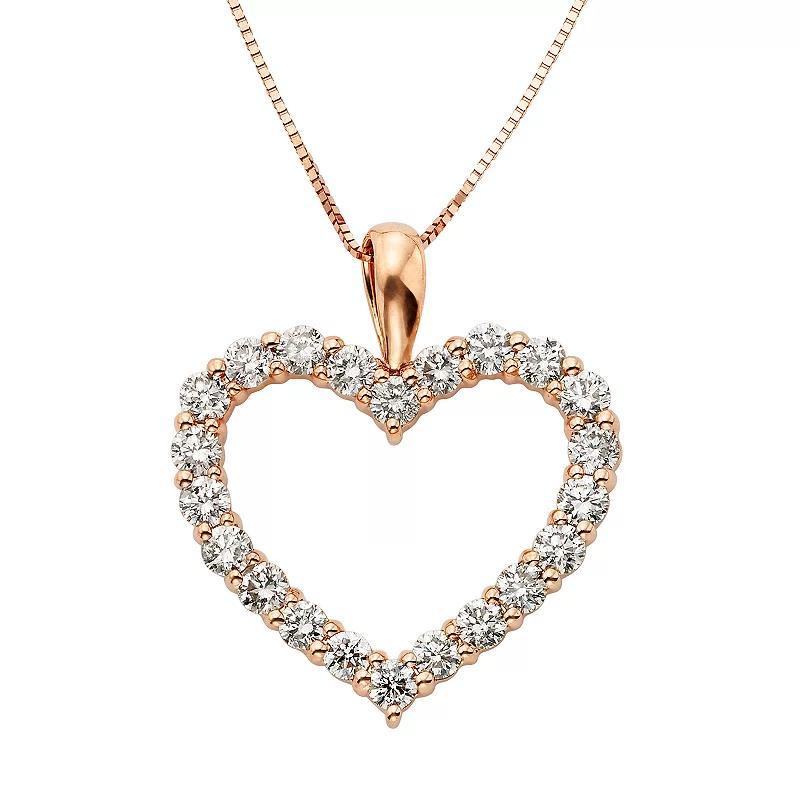 The Regal Collection 1 Carat T.W. IGL Certified Diamond 14k Gold Heart Pendant Necklace, Women's, Size: 18", White Product Image