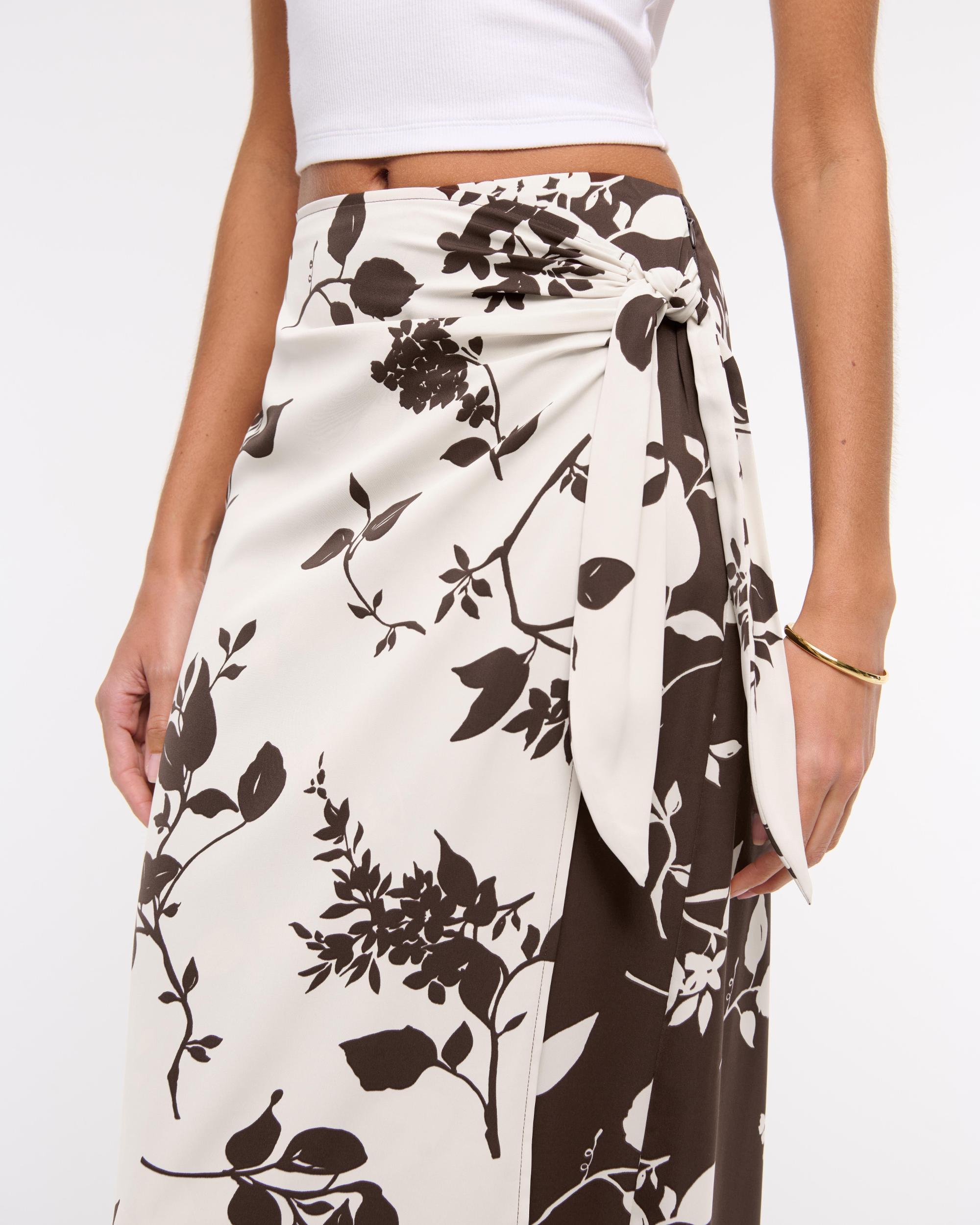 Mid Rise Wrap Maxi Skirt Product Image