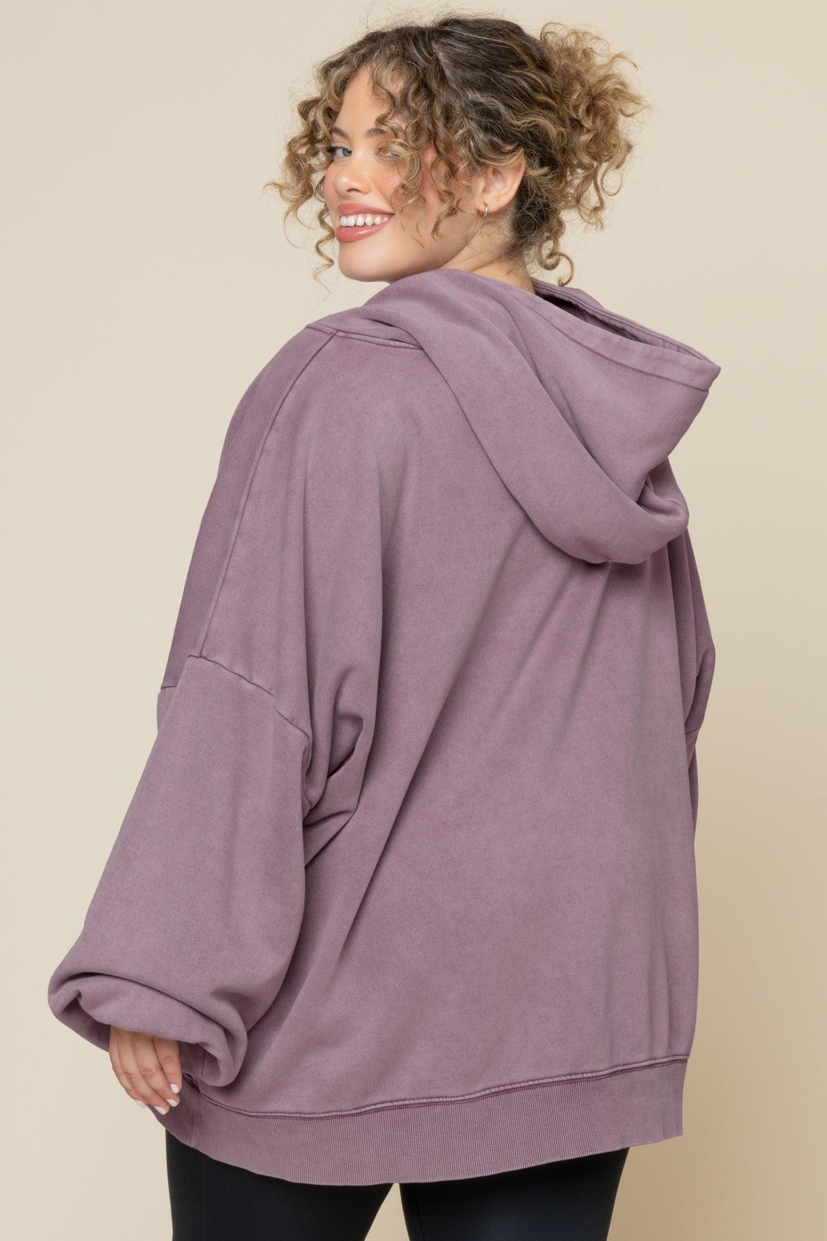 Boxy Boyfriend Hoodie - Vintage Crimson Product Image