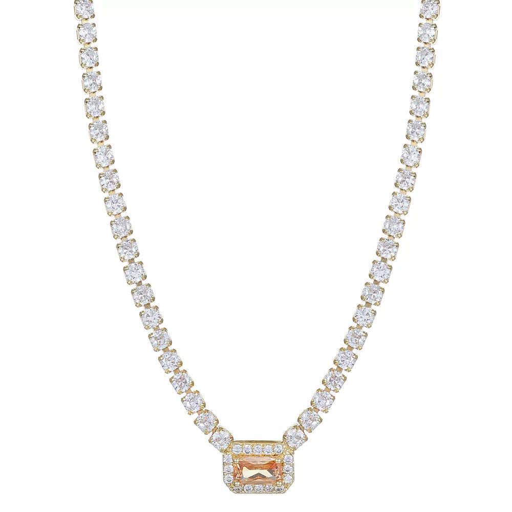 City Luxe Crystal Birthstone Tennis Necklace, Women's, Size: 18-20" ADJ, November Gold Tone Product Image