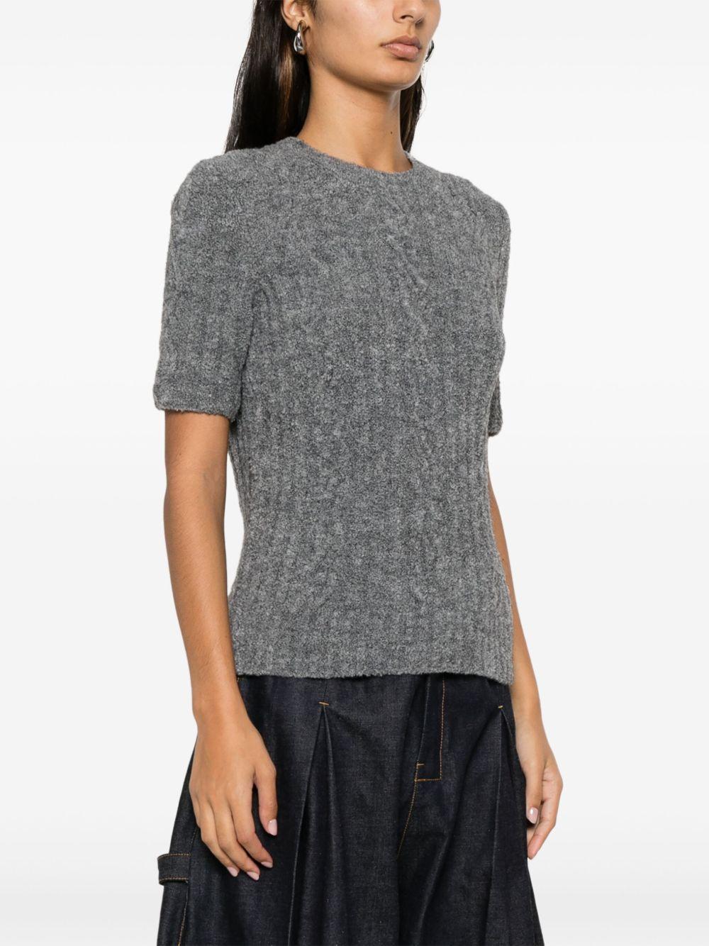cable-knit short sleeve T-shirt Product Image
