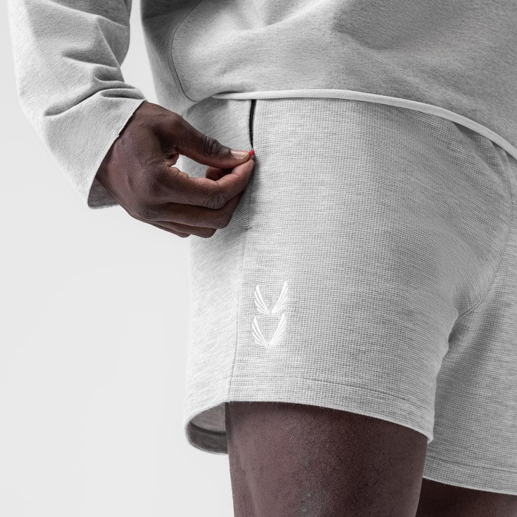 0954. Waffle Knit Sweat Short - Heather Grey Product Image