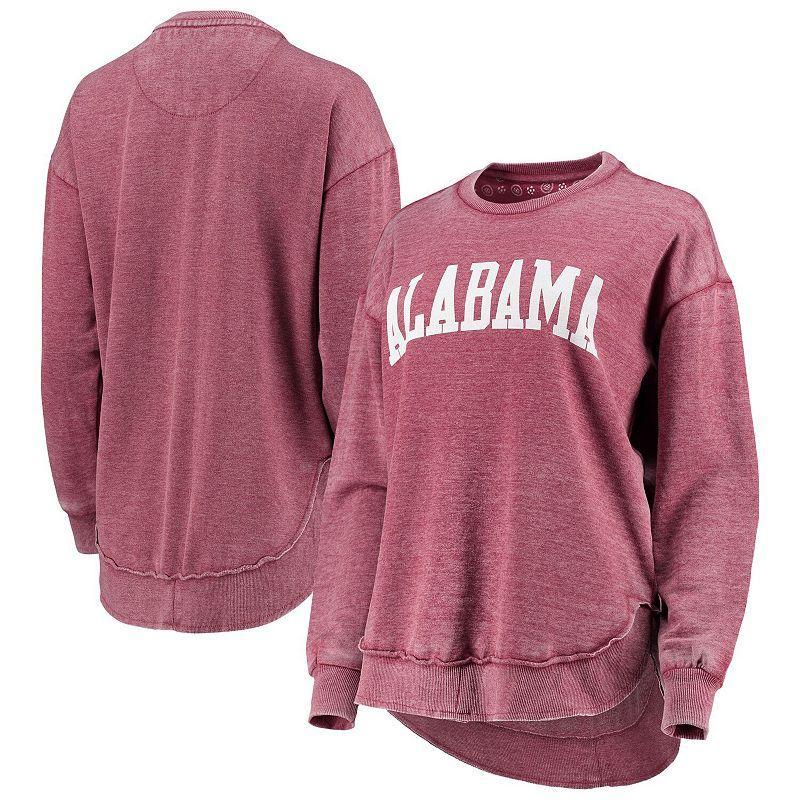 Women's Pressbox Crimson Alabama Crimson Tide Vintage Wash Pullover Sweatshirt, Size: Large, Red Product Image