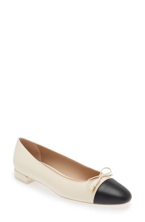 Womens Sleek Bow Leather Ballerina Flats Product Image