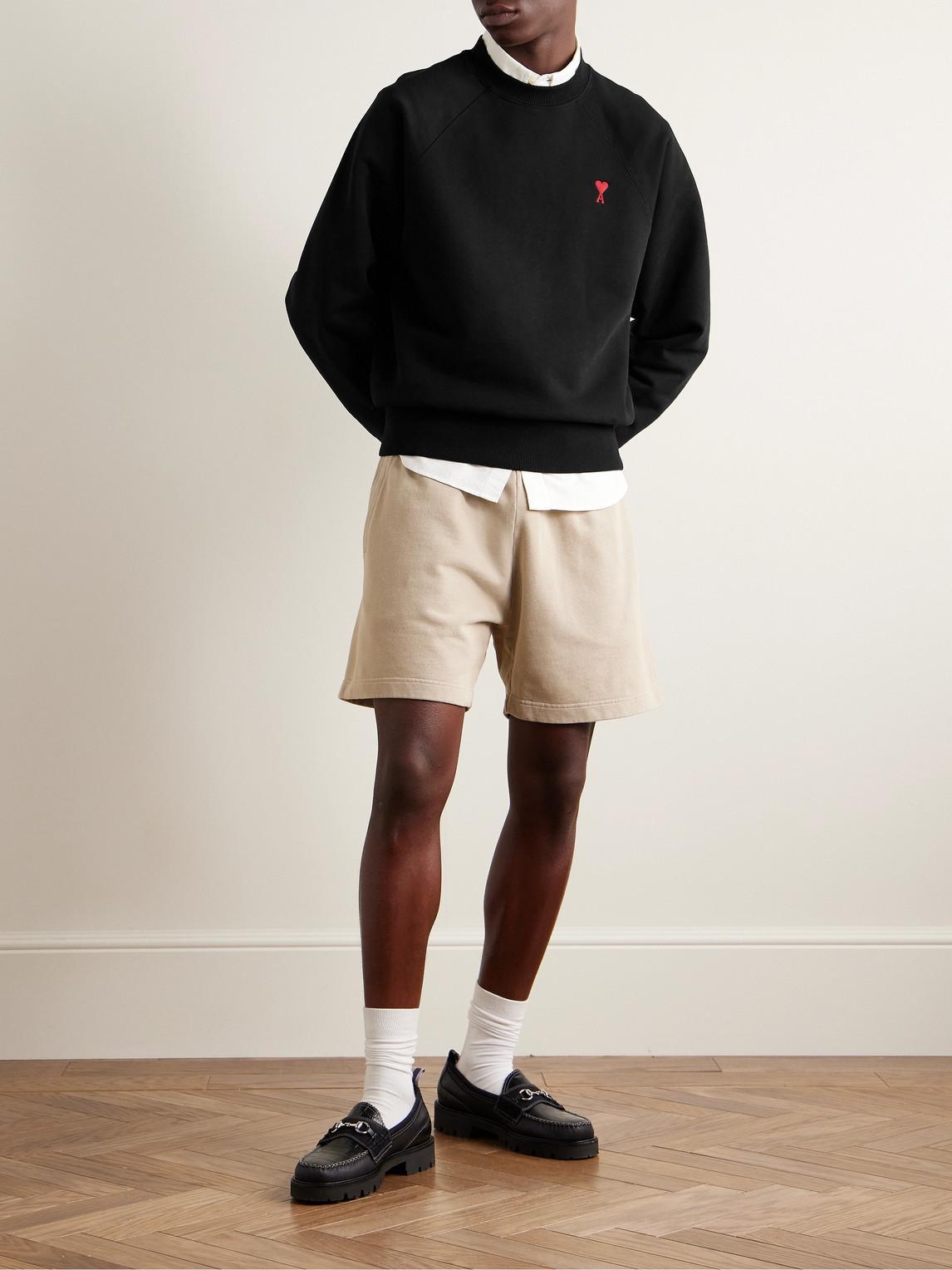 AMI ALEXANDRE MATTIUSSI Ami Classic Black Sweater With Round Neckline And Emblem Detail Product Image