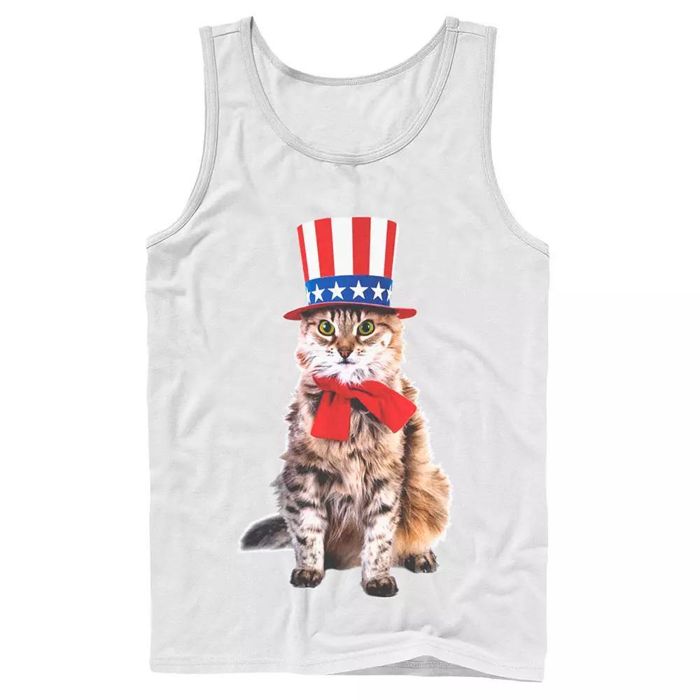 Men's Fifth Sun Meowica Cat Tank Top, Size: Large, White Product Image