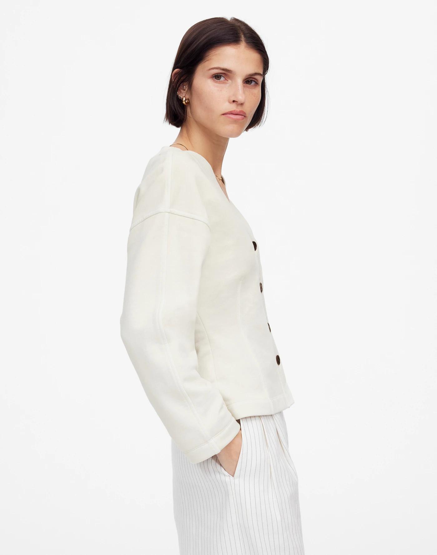 Darted Cardigan Sweatshirt Product Image