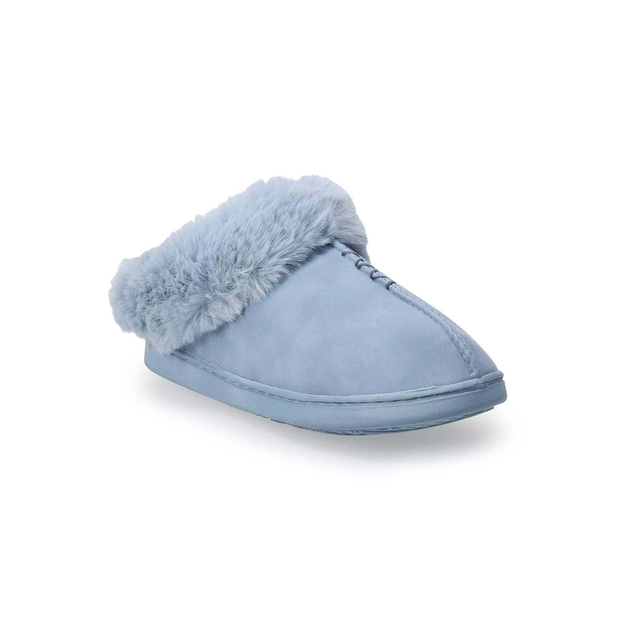 LC Lauren Conrad Allis Faux Fur Cuff Clog Women's Slippers, Size: Large, Blue Product Image