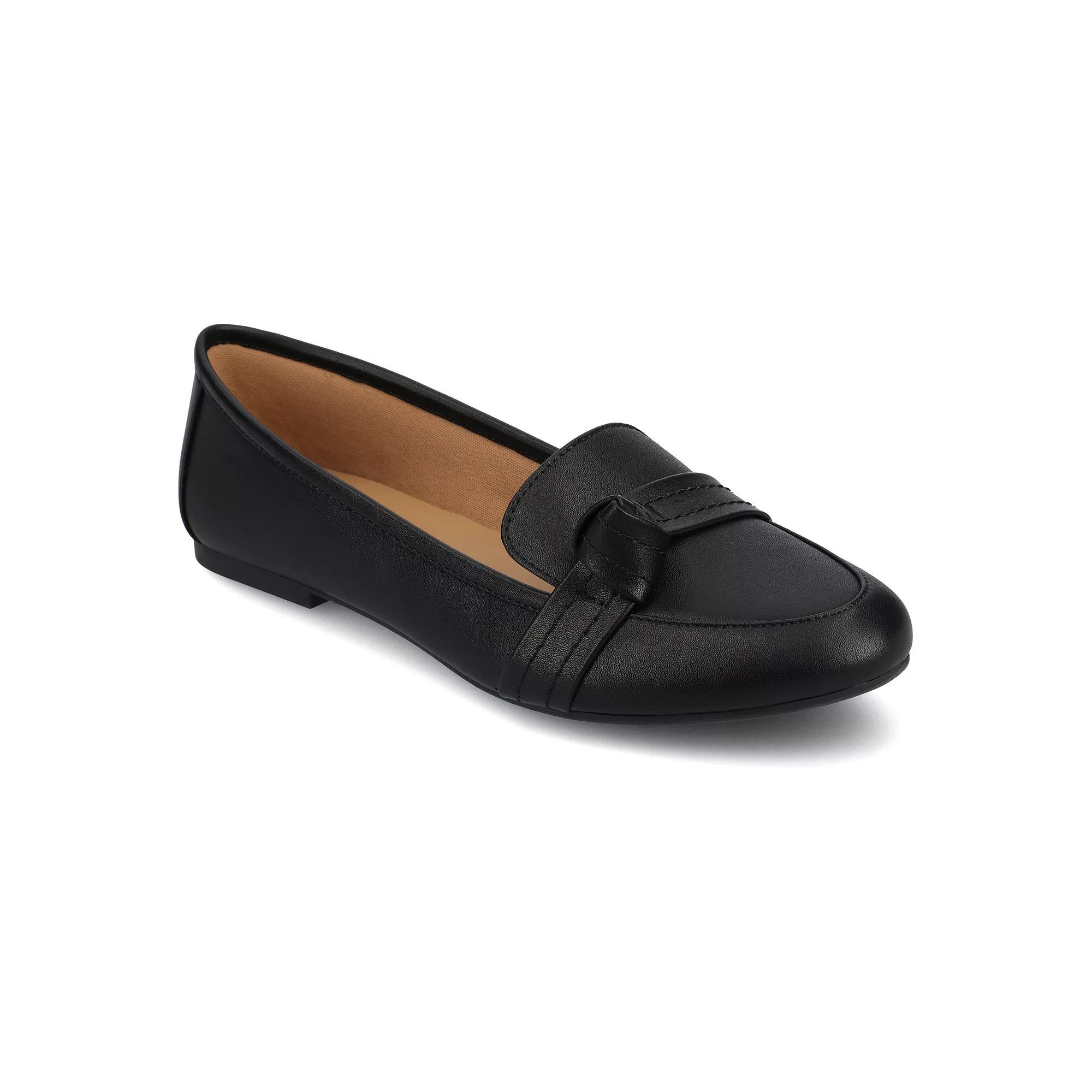 Journee Marci Women's Loafers, Size: 12 Wide, Black Pu Product Image