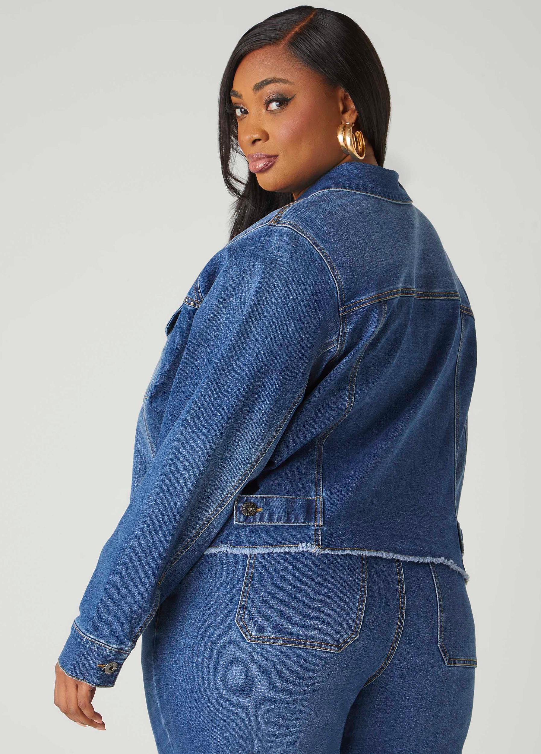 Cropped Studded Denim Jacket Product Image