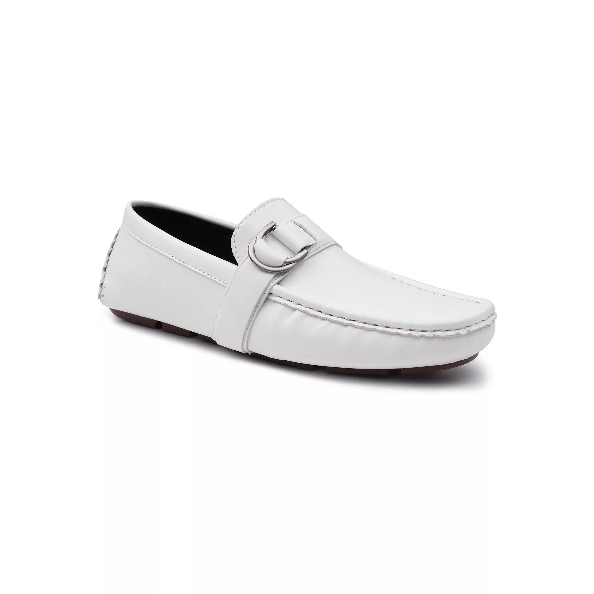 Aston Marc Men's Buckle Loafers, Size: 9, White Product Image