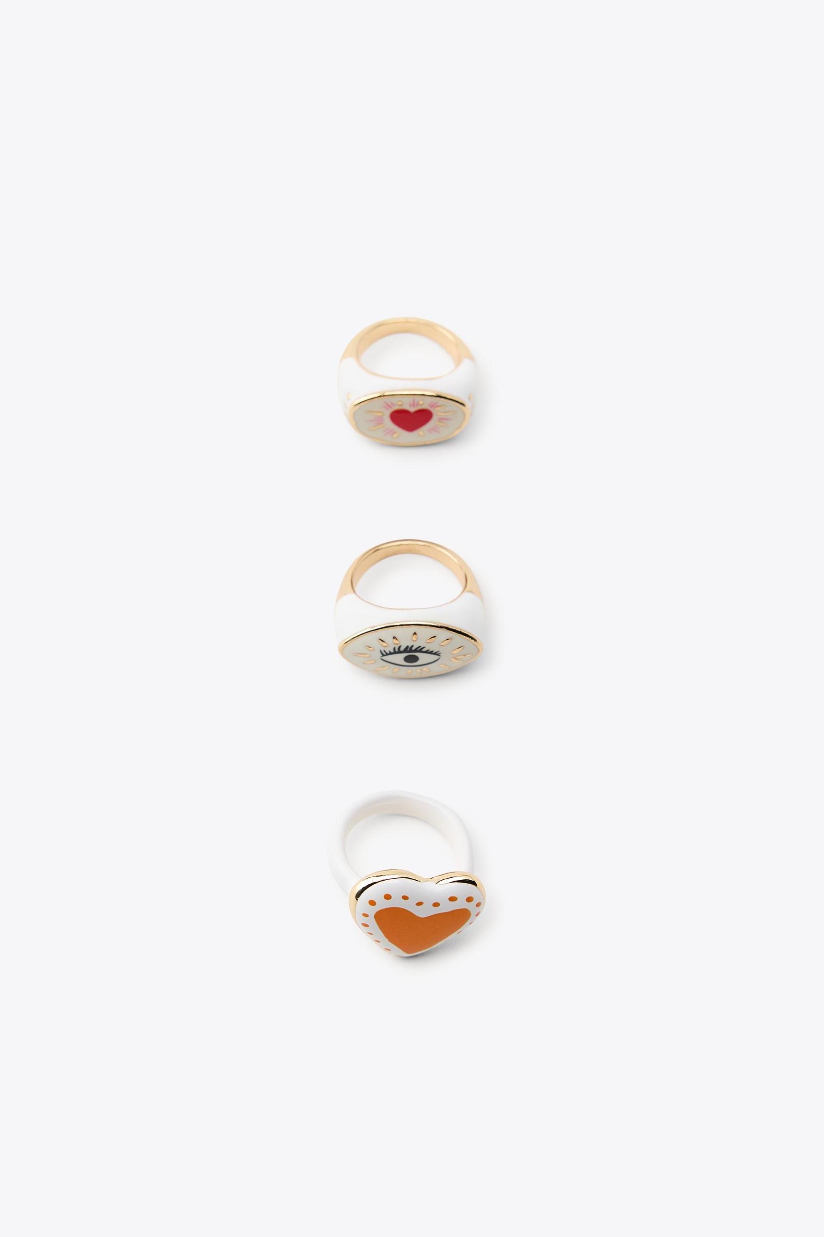 3-PACK OF HEART-SHAPED RINGS Product Image