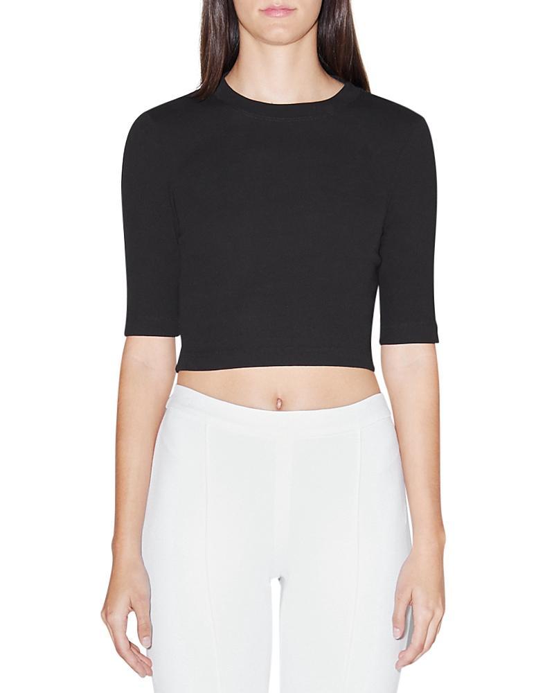 Rosetta Getty Cropped Sleeve T-Shirt White XS Product Image