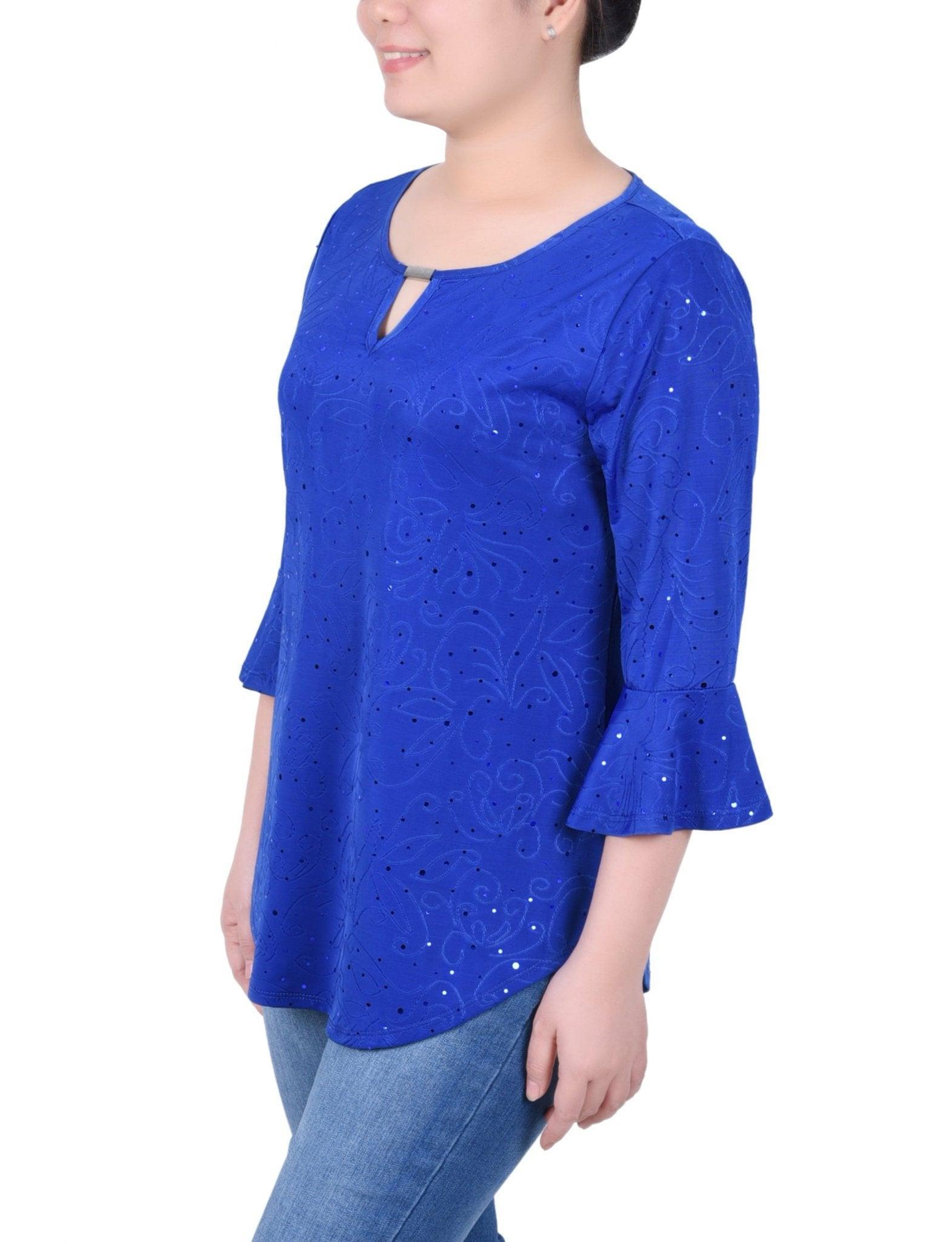 3/4 Length Bell Sleeve Top - Petite Product Image