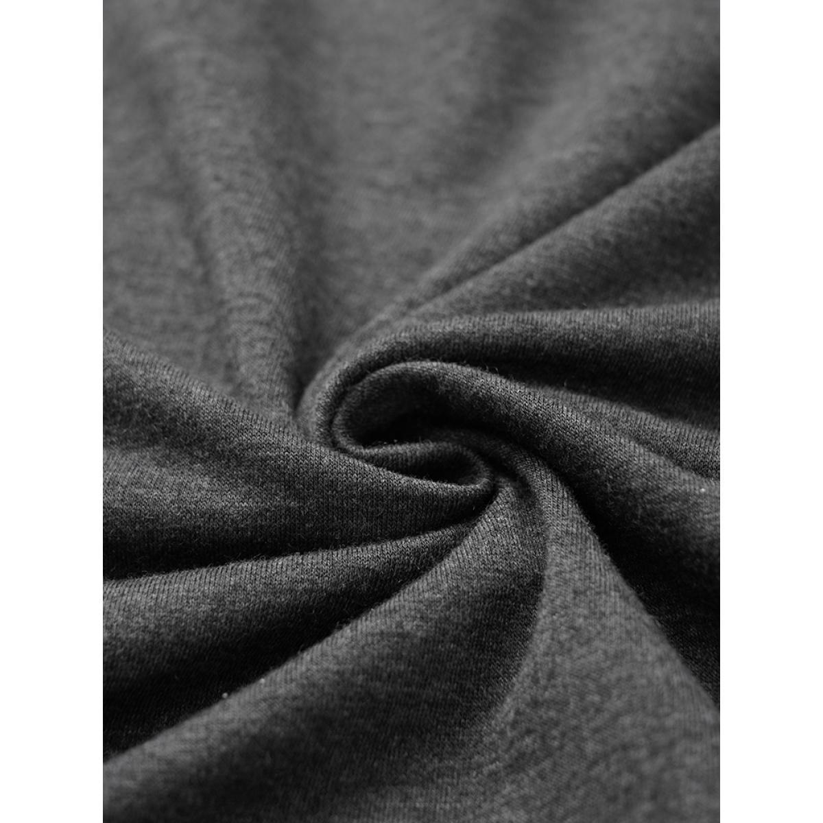 Plus Size Solid Heather Round Neck Wrap Hem Sweatshirt Women DimGray Casual Wrap Round Neck Dailywear Sweatshirts BloomChic 22-24/3X Product Image