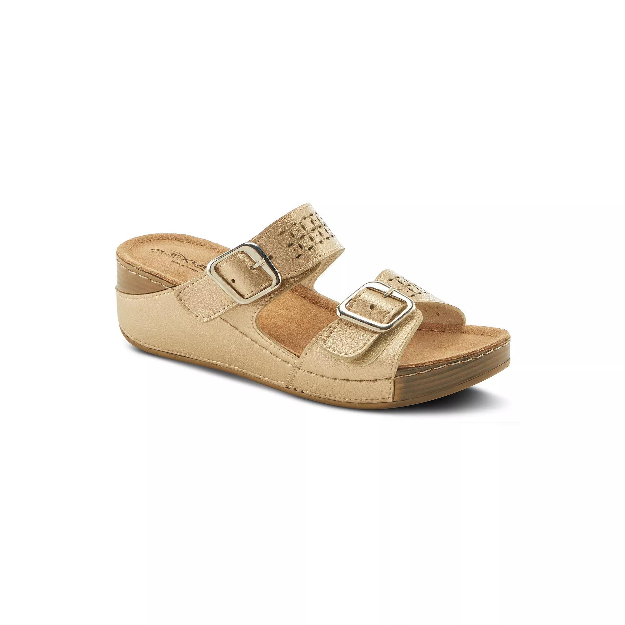 Flexus by Spring Step Thrume Women's Wedge Sandals, Size: 37, White Product Image