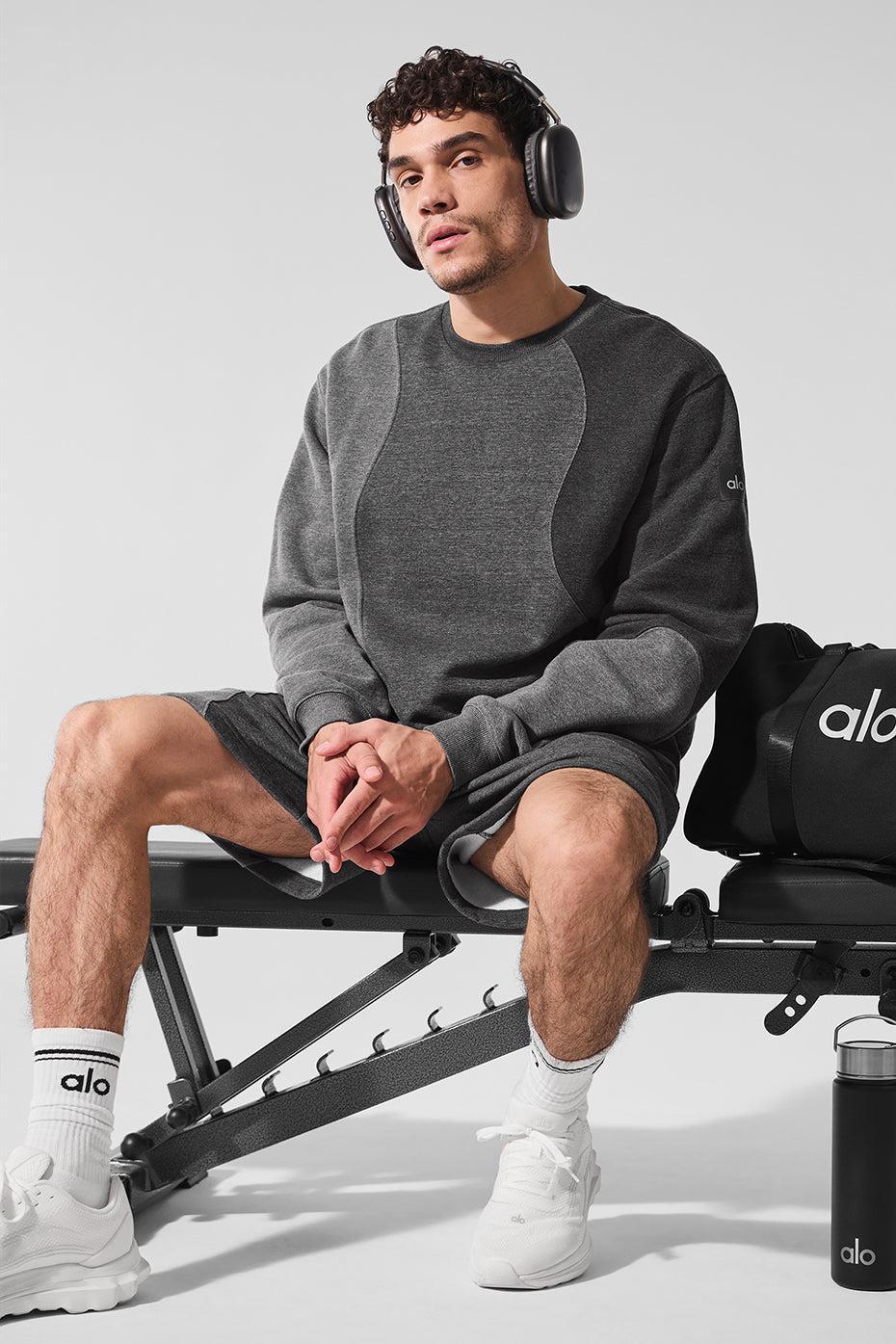 Make Waves Crew Neck Pullover - Dark Heather Grey Tonal Product Image