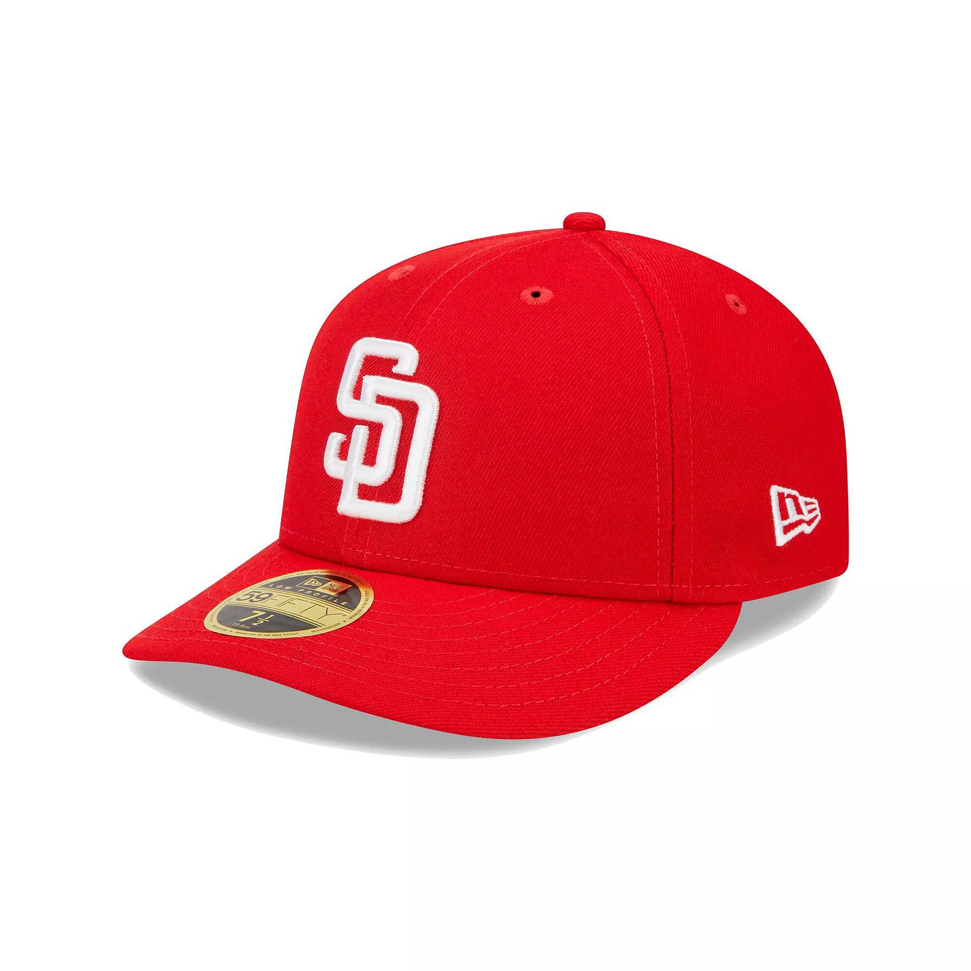 Men's New Era Scarlet San Diego Padres Low Profile 59FIFTY Fitted Hat, Size: 7 3/4, Red Product Image