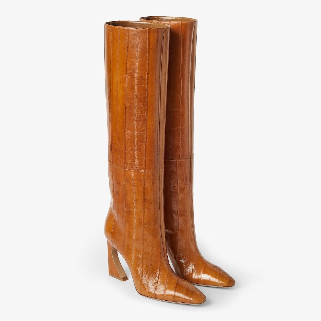 Fendi Arco Beige hagfish leather boots Product Image
