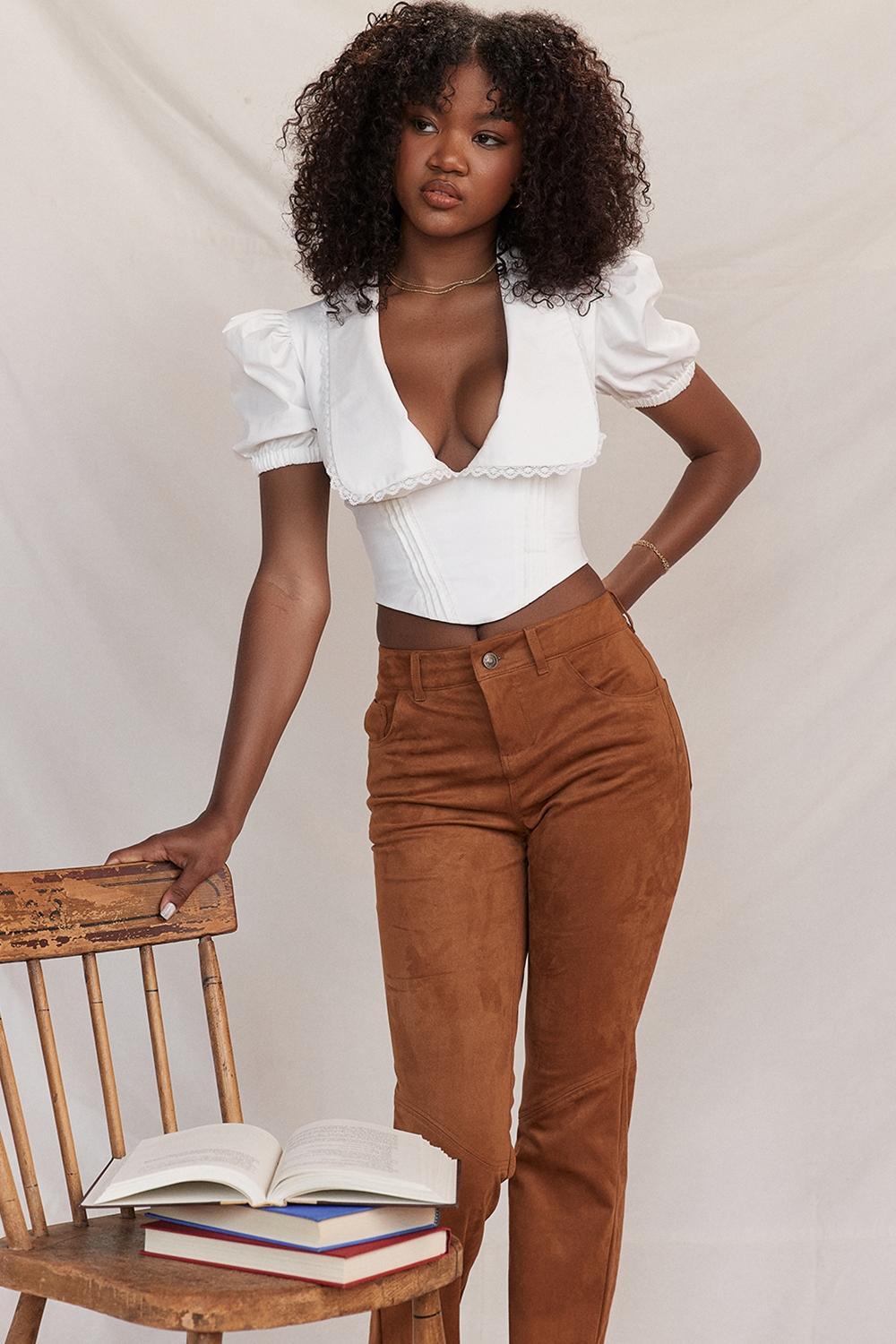 Augusta  white pin tuck top - sale Product Image