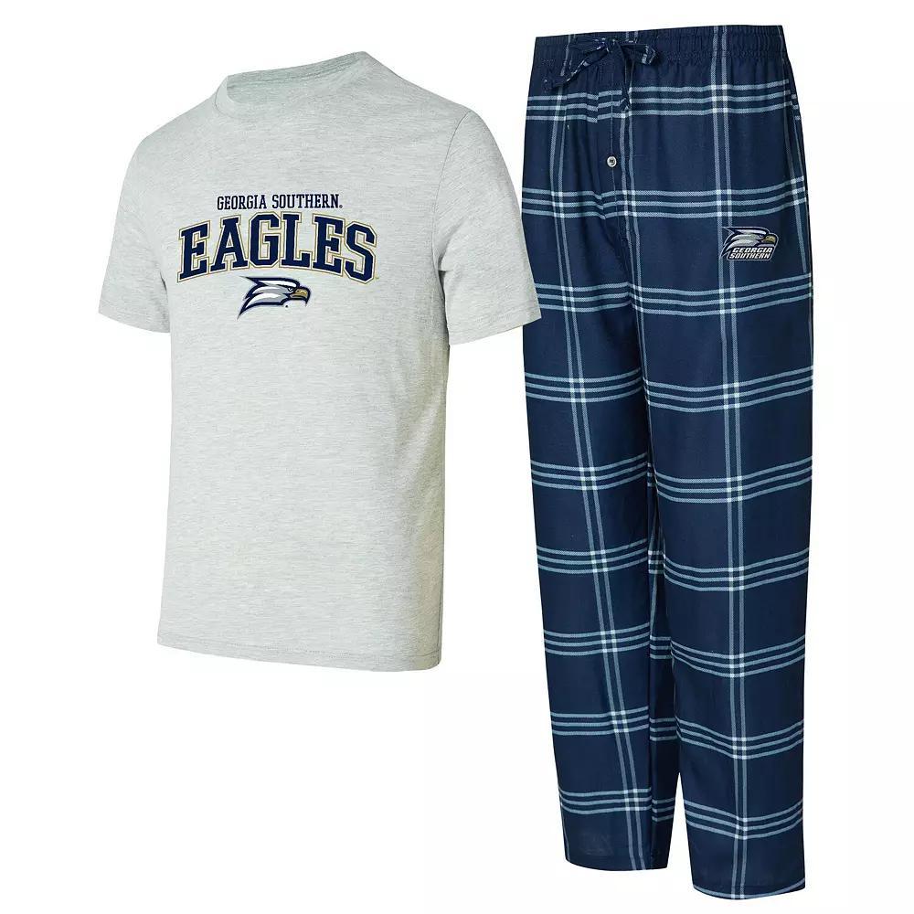 Men's Concepts Sport Blue/Gray Georgia Southern Eagles T-Shirt & Pants Sleep Set, Size: Medium, Gsu Blue Product Image