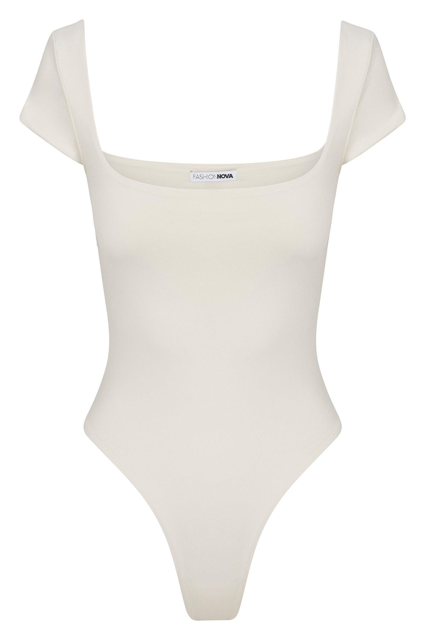 Contour Double Lined Square Neck Bodysuit - Bone Product Image