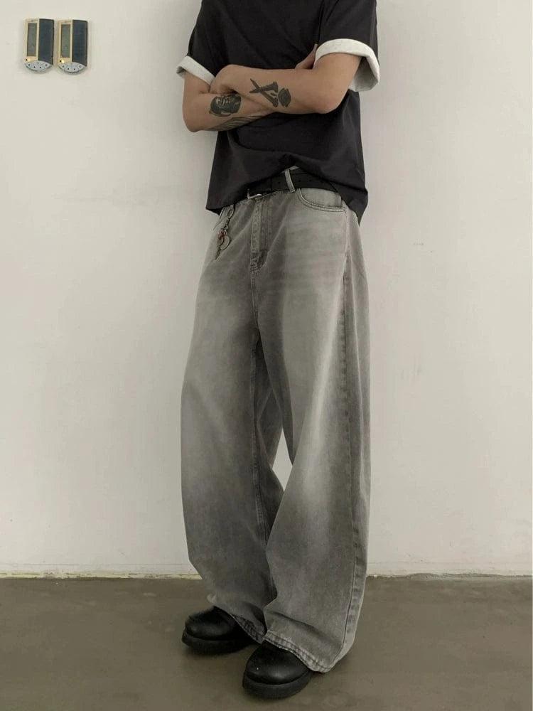 RT No. 18834 CLOUD GRAY BAGGY STRAIGHT JEANS Product Image